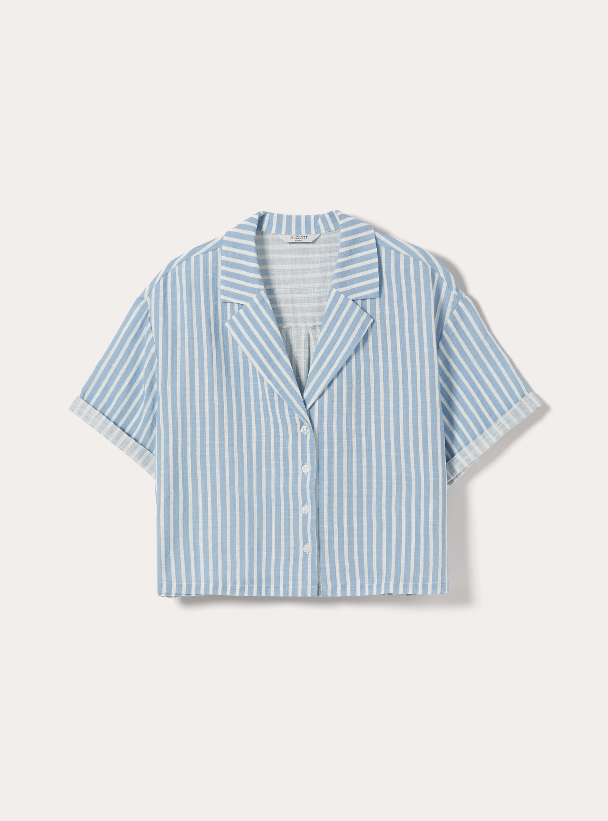 Camicia maniche corte crop, MULTICOLOR