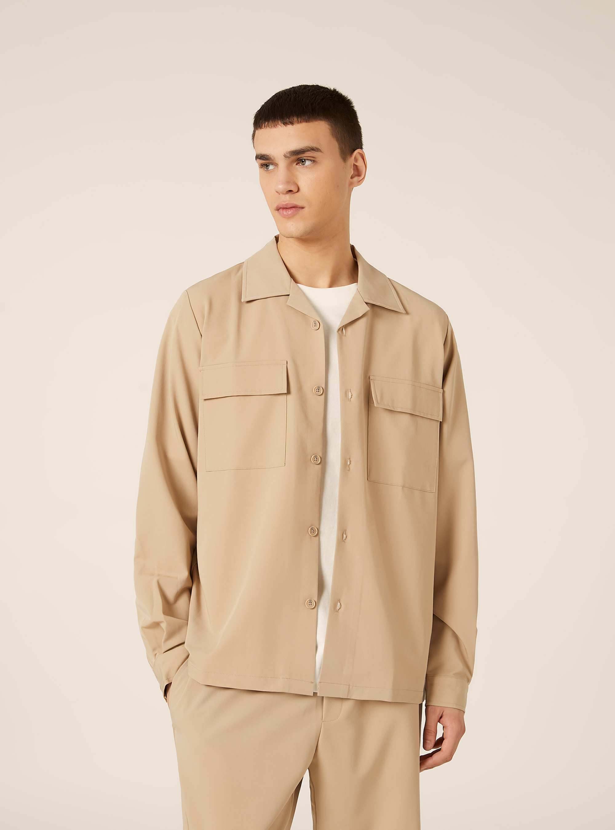 Shirt with large pockets, BG2 BEIGE MEDIUM