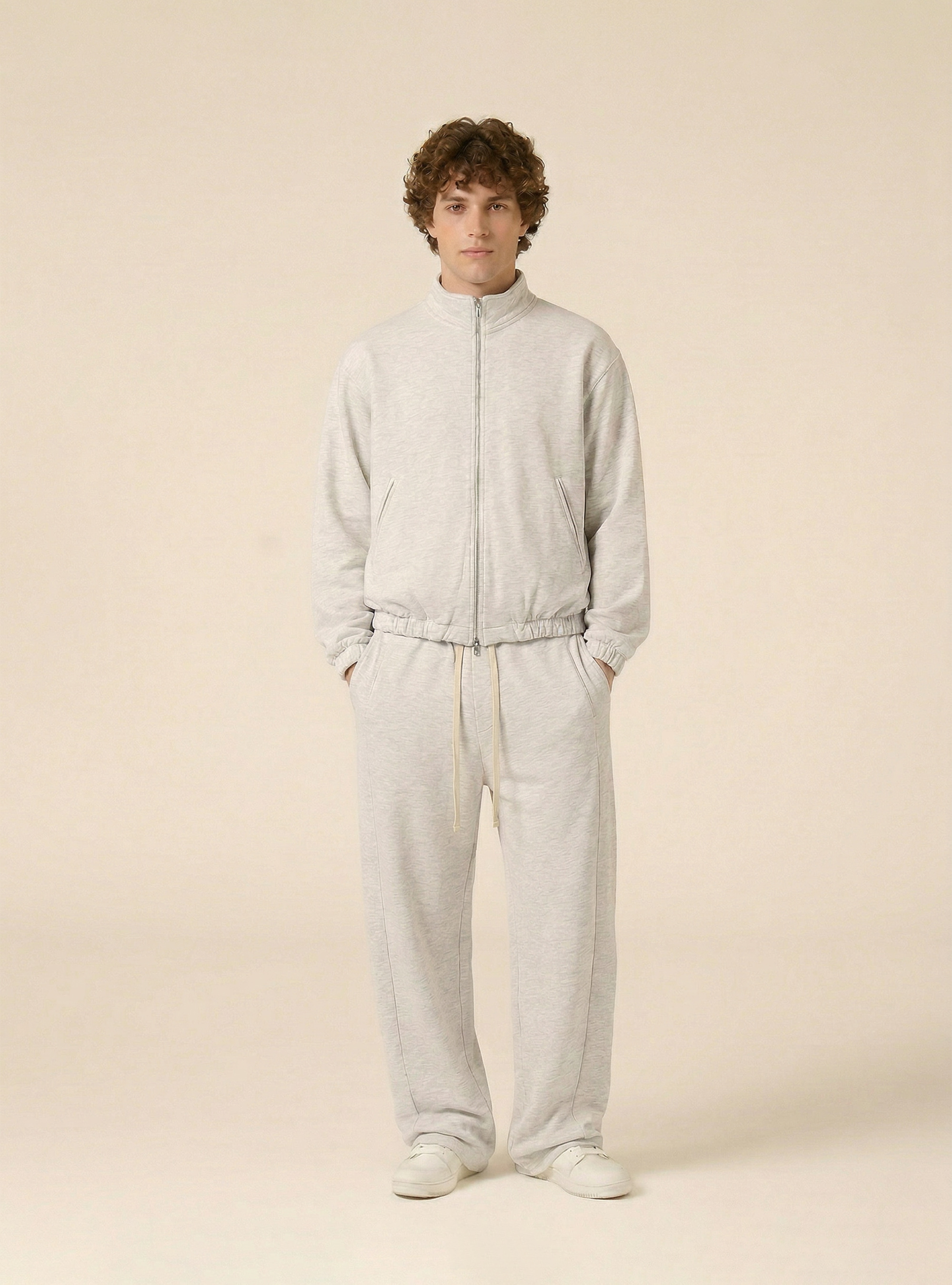 Jogger in felpa baloon fit, MGY3 GREY MEL LIGHT