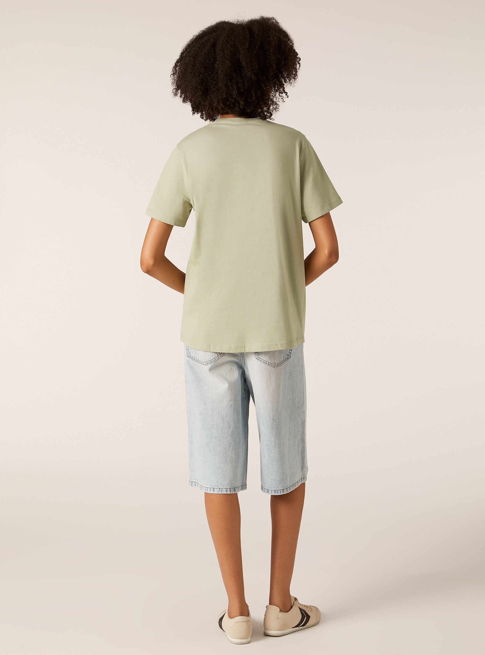 Metallic print t-shirt, SG3 SAGE LIGHT