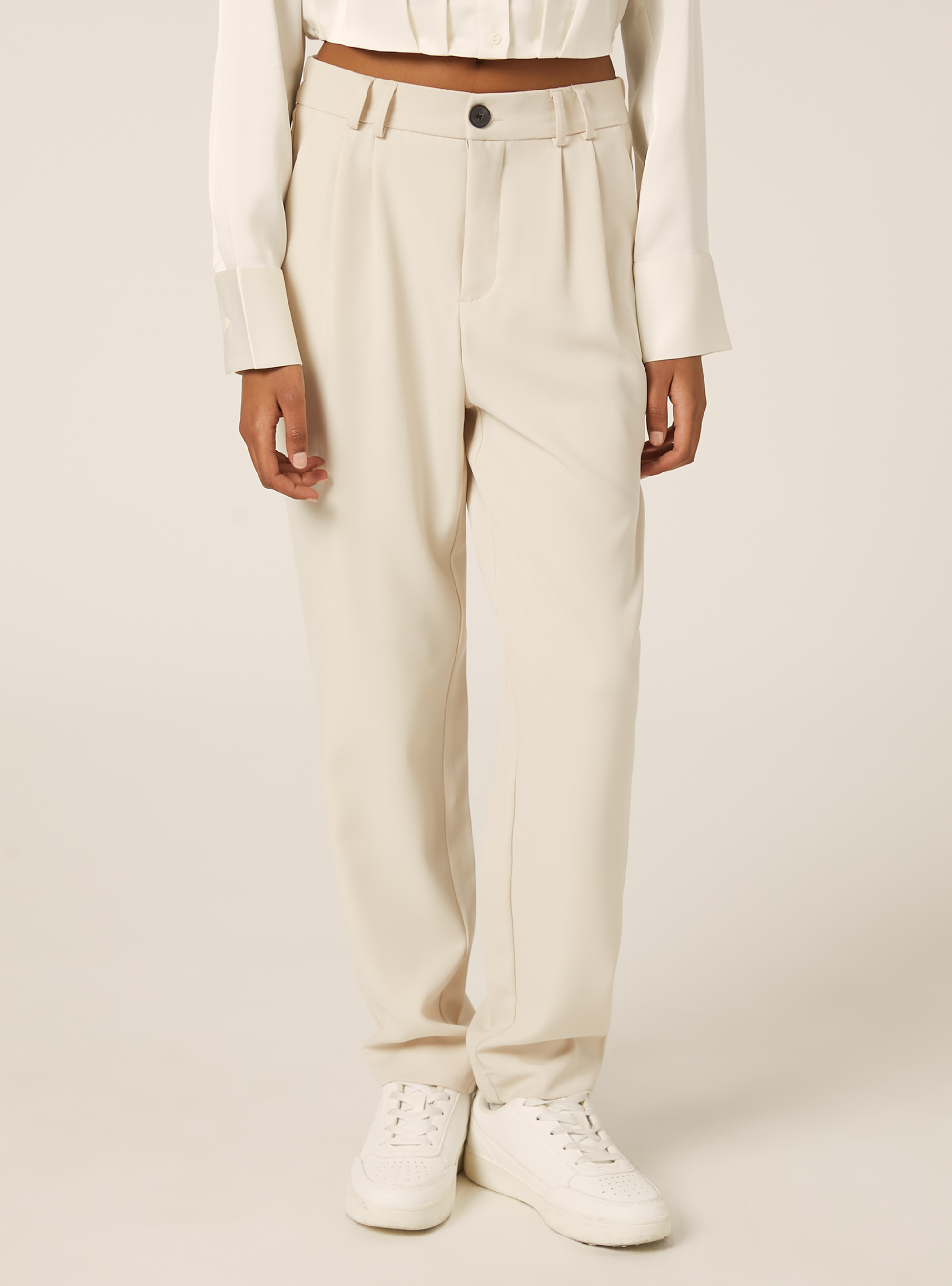 Pantalon &agrave; pinces coupe classique, BG2 BEIGE MEDIUM