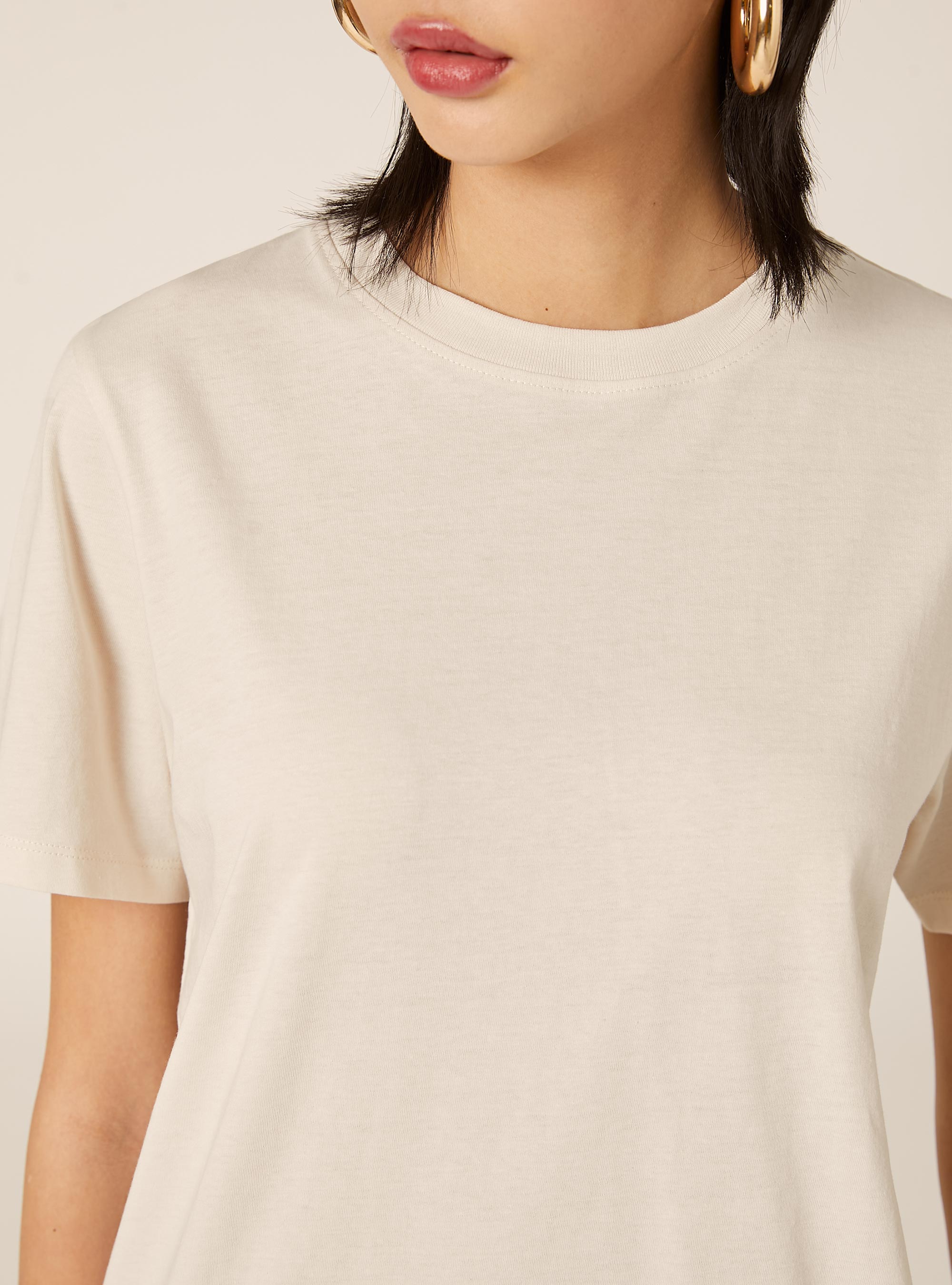 Camiseta de cuello redondo de algod&oacute;n, CR3 CREAM LIGHT