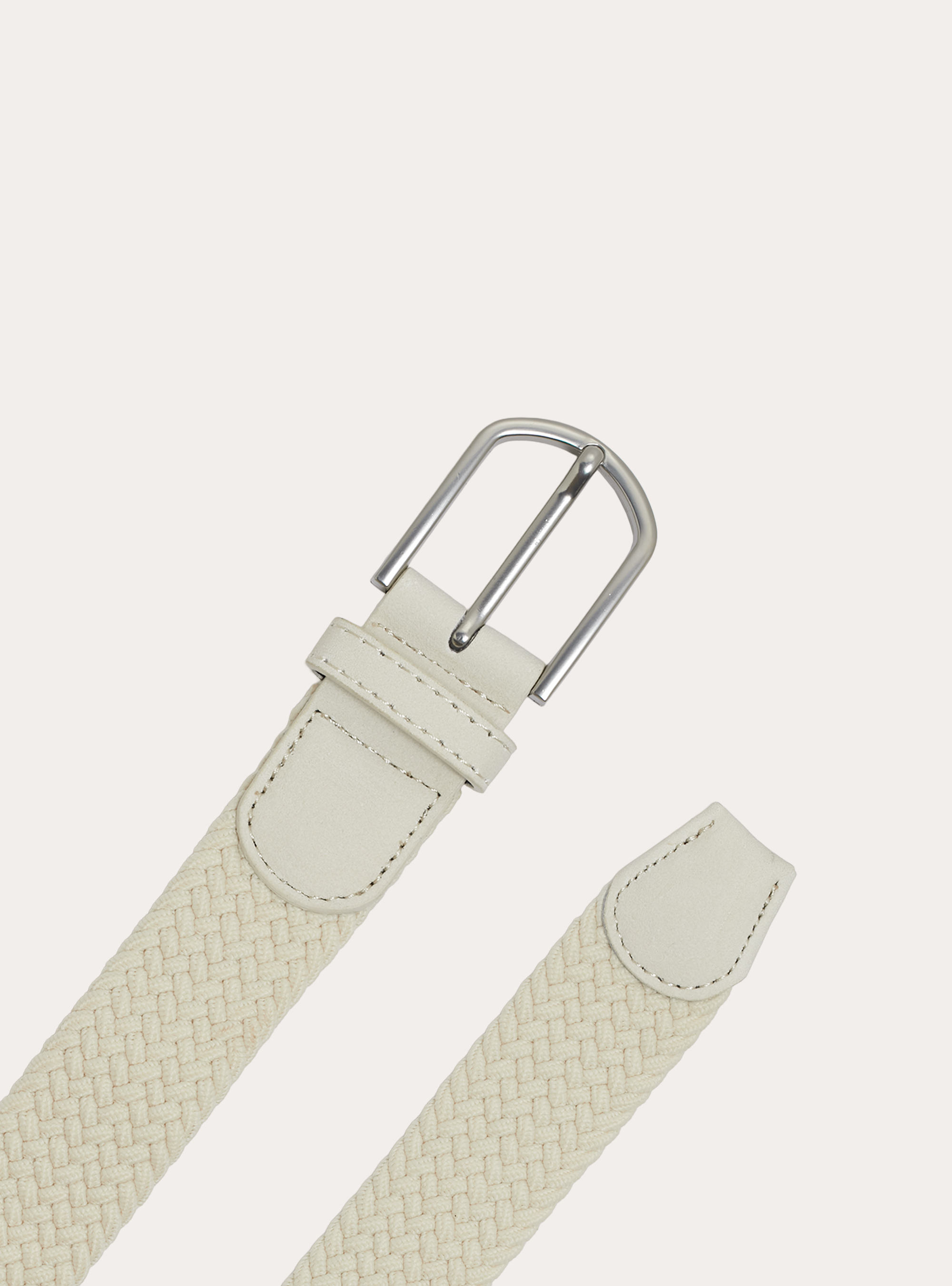 Stretch braided belt, CR3 CREAM LIGHT