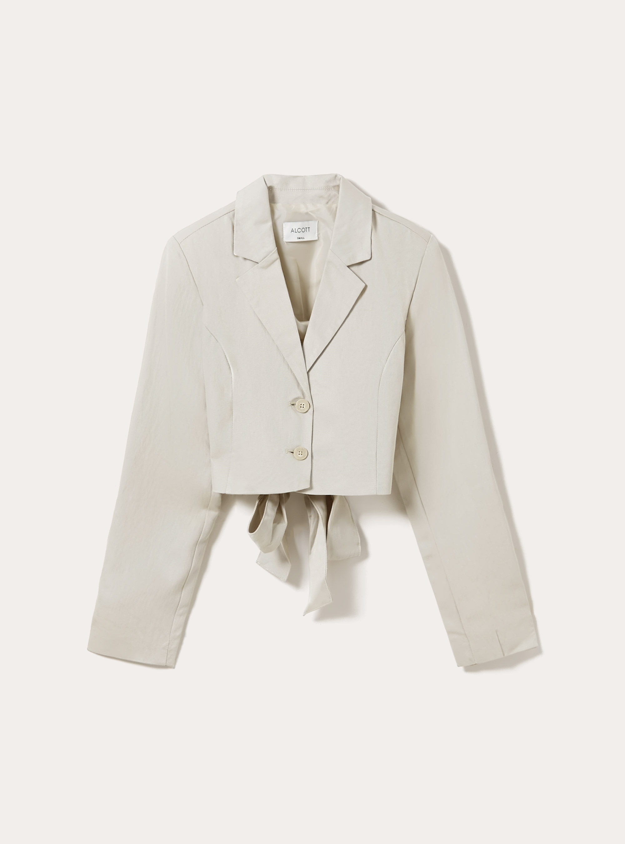 Blazer corto de sarga, BG2 BEIGE MEDIUM