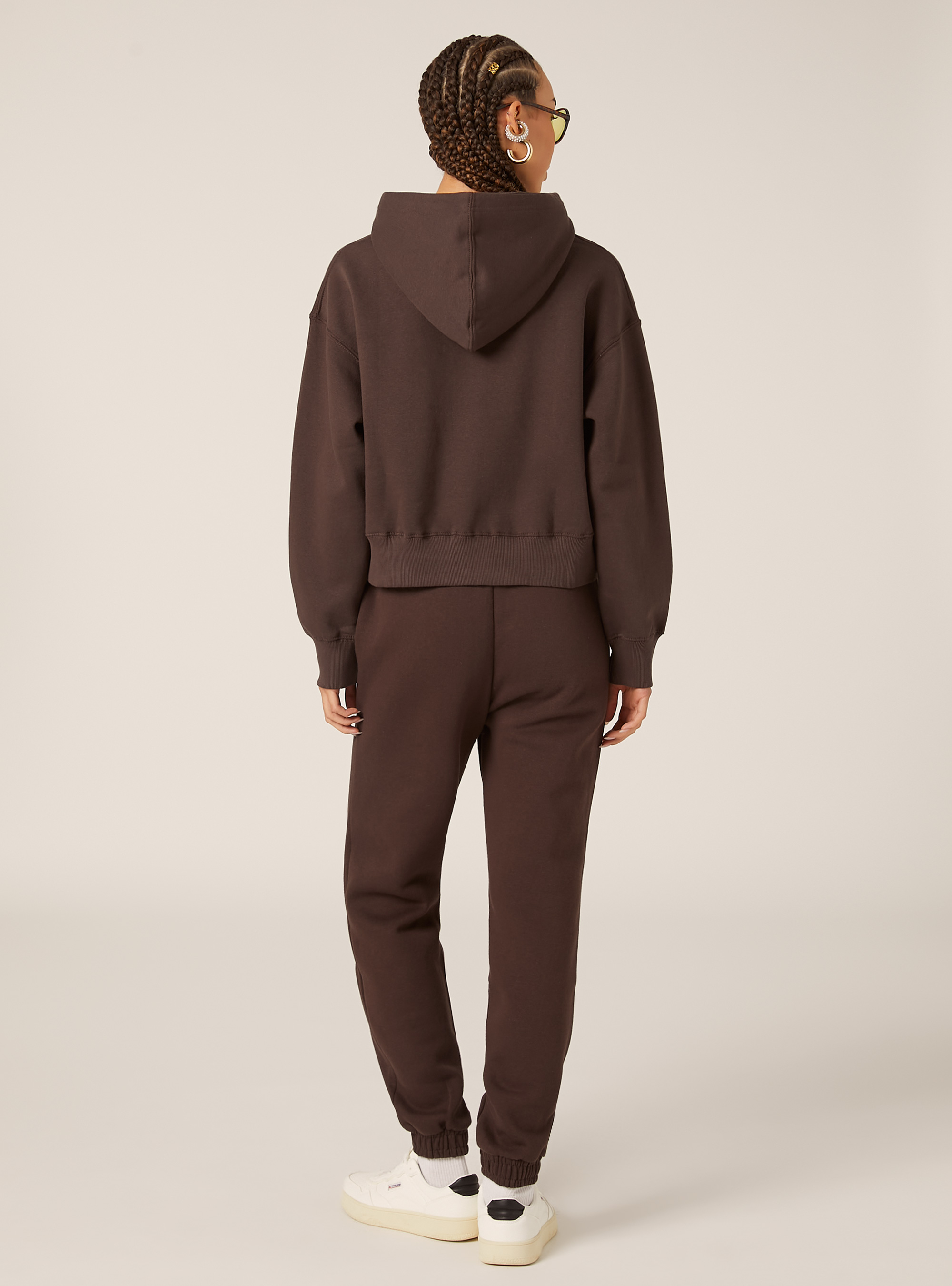 Sweat &agrave; capuche coupe boxy, BR1 BROWN DARK