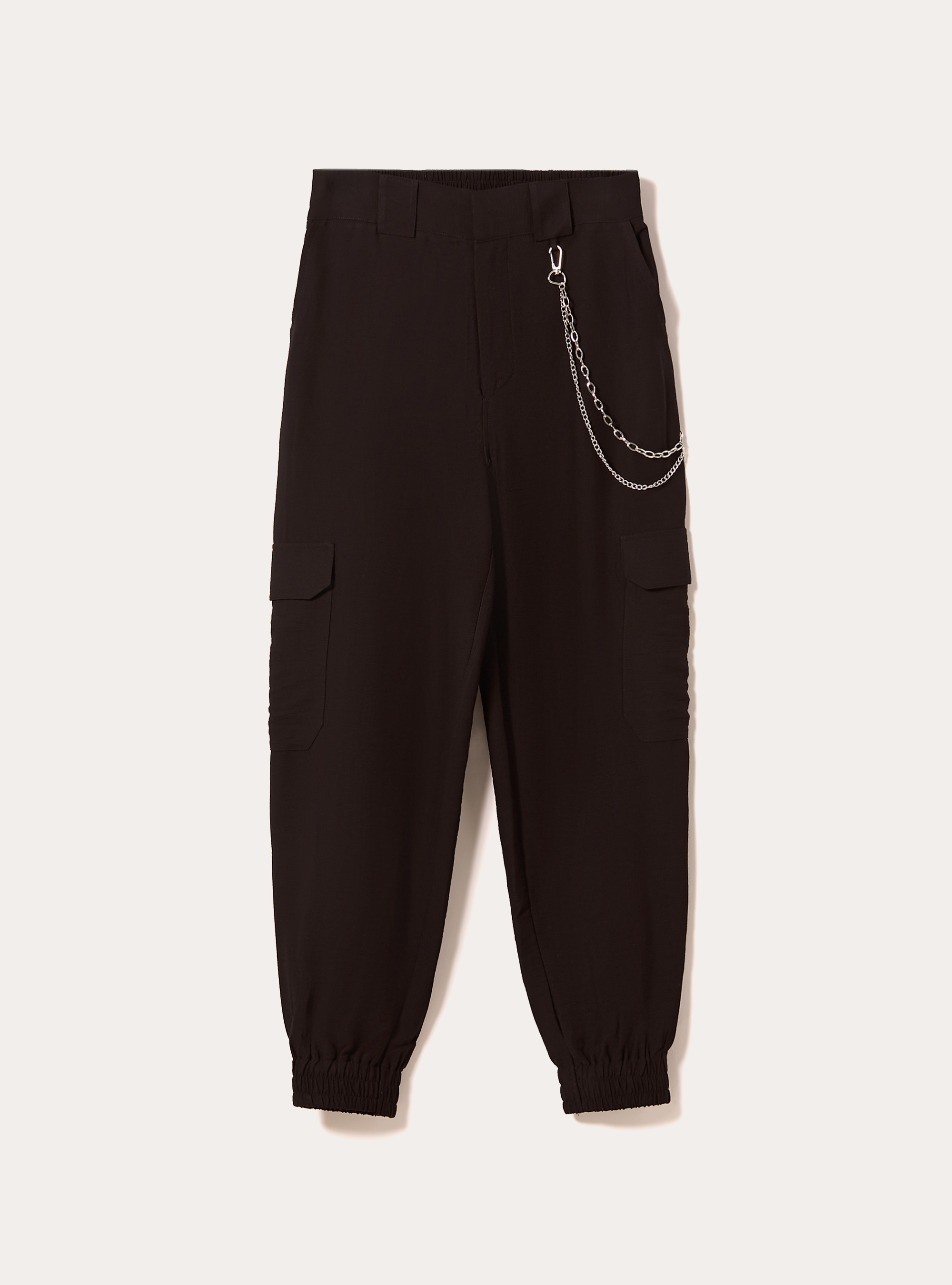 Jogger pants with chain, BK1 BLACK