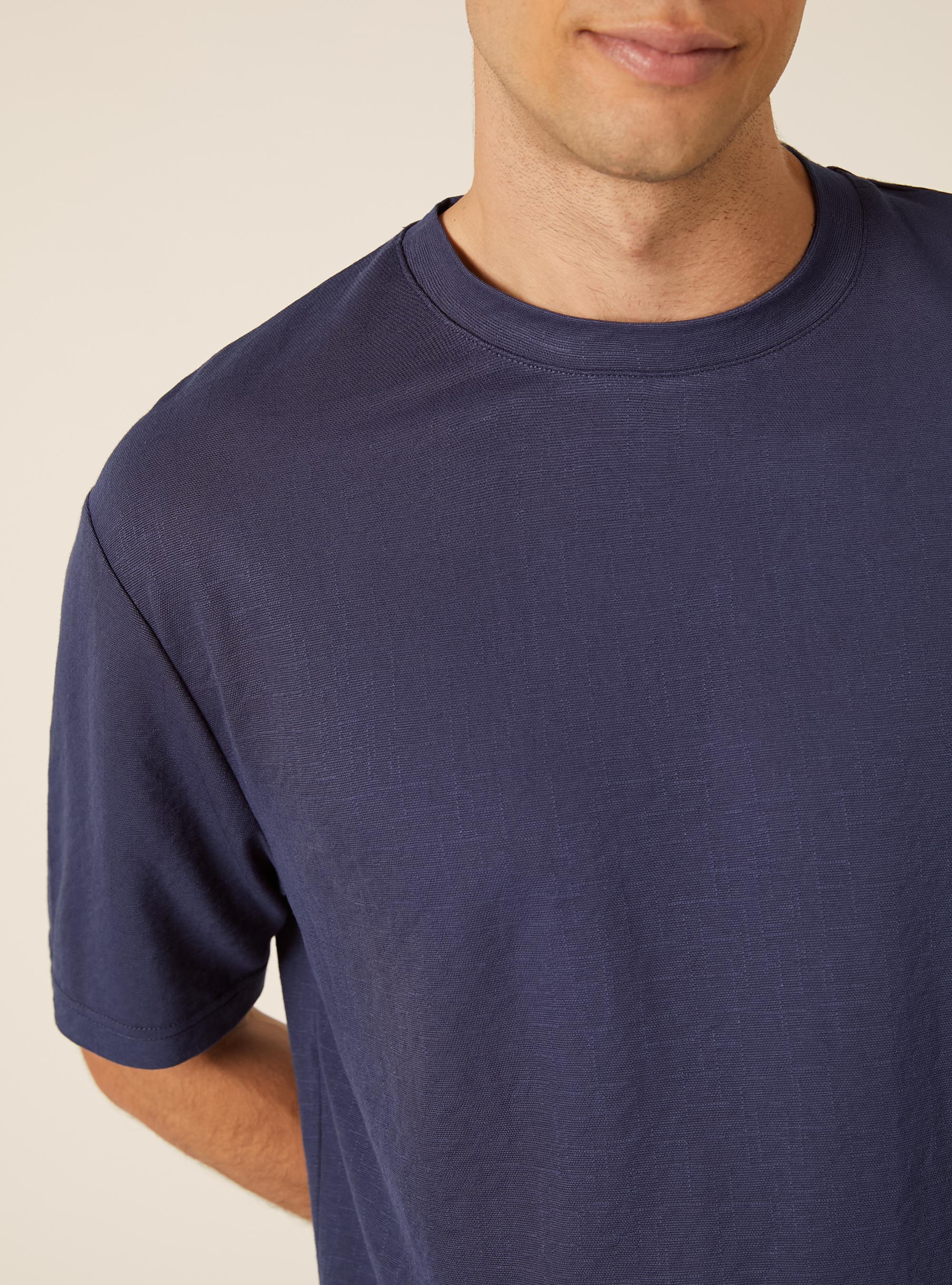 T-Shirt Coupe Boxy Texture, BL2 BLUE MEDIUM