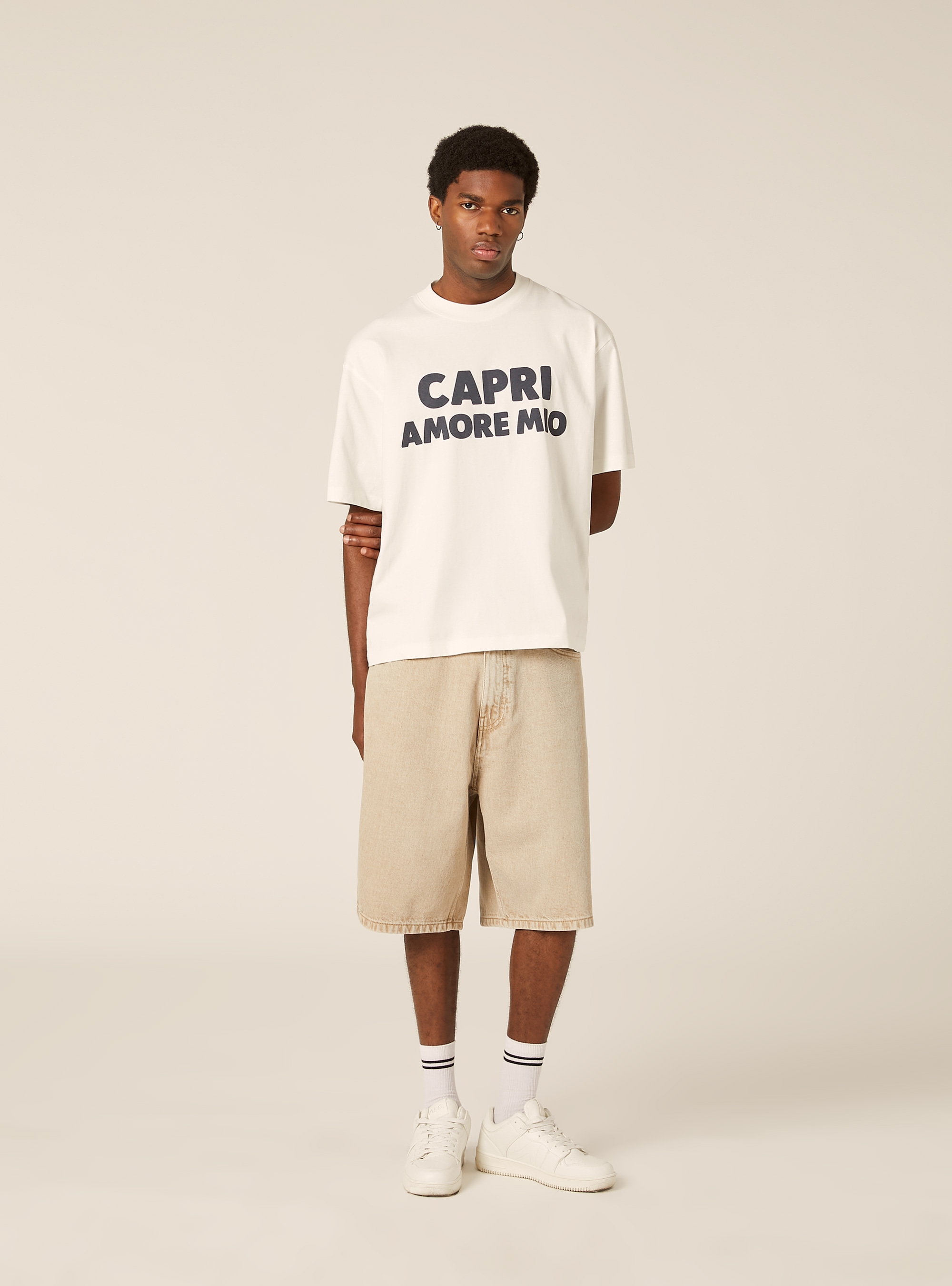 Camiseta Boxy Fit Capri Amore Mio, WH2 WHITE