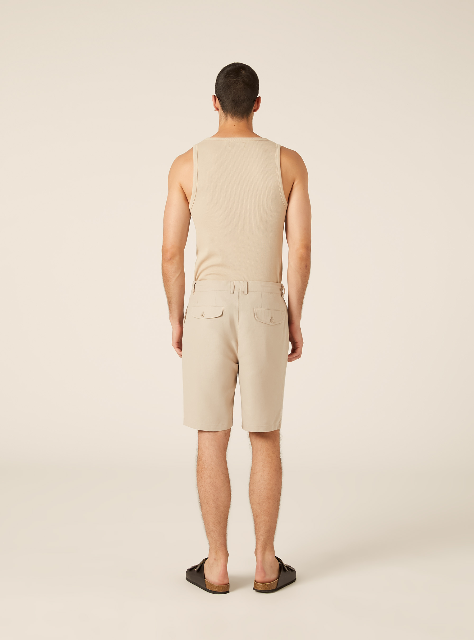 Linen Blend Bermuda Shorts, BG2 BEIGE MEDIUM