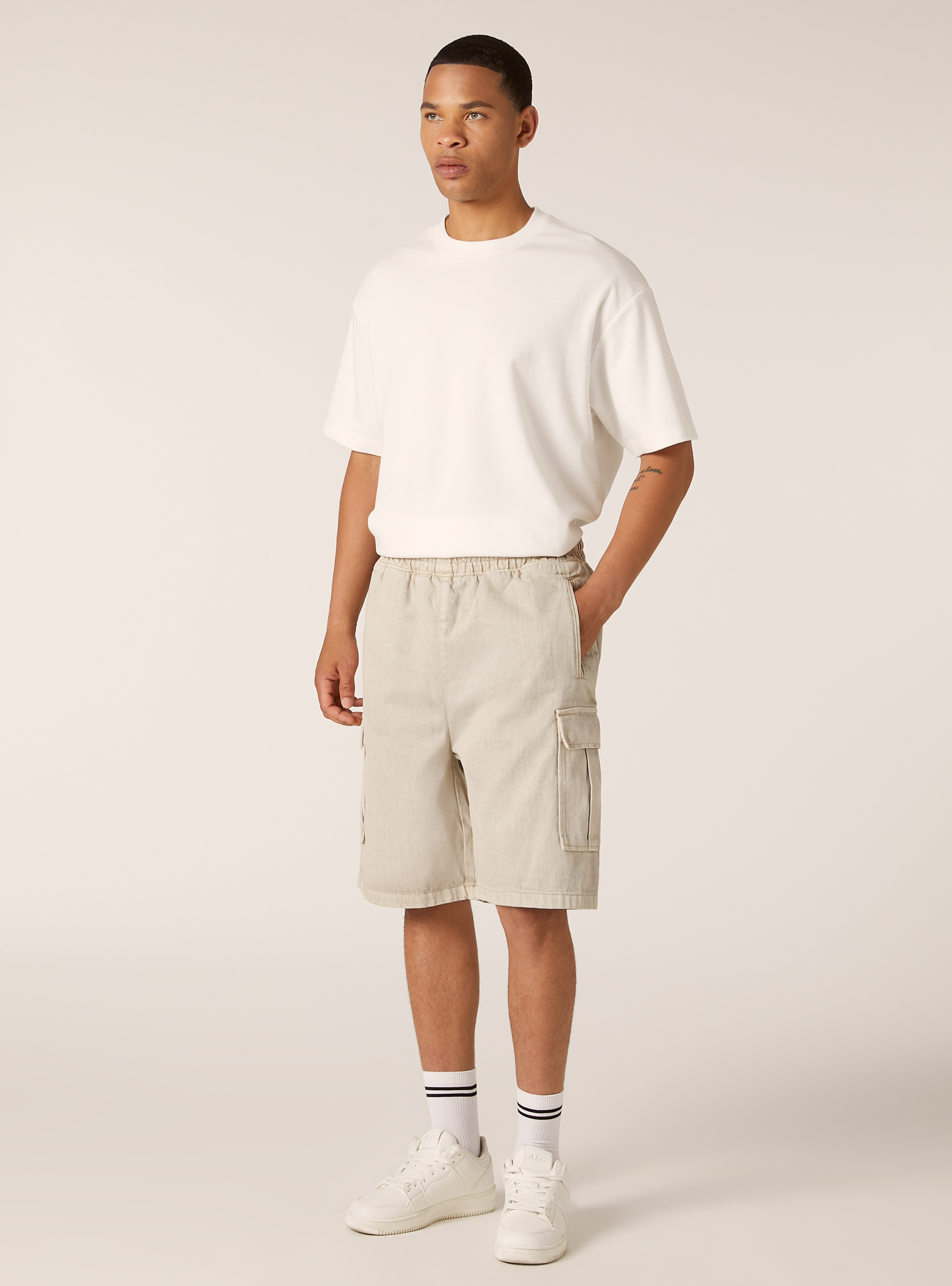 Cargo-Bermudashorts aus Twill, BG2 BEIGE MEDIUM