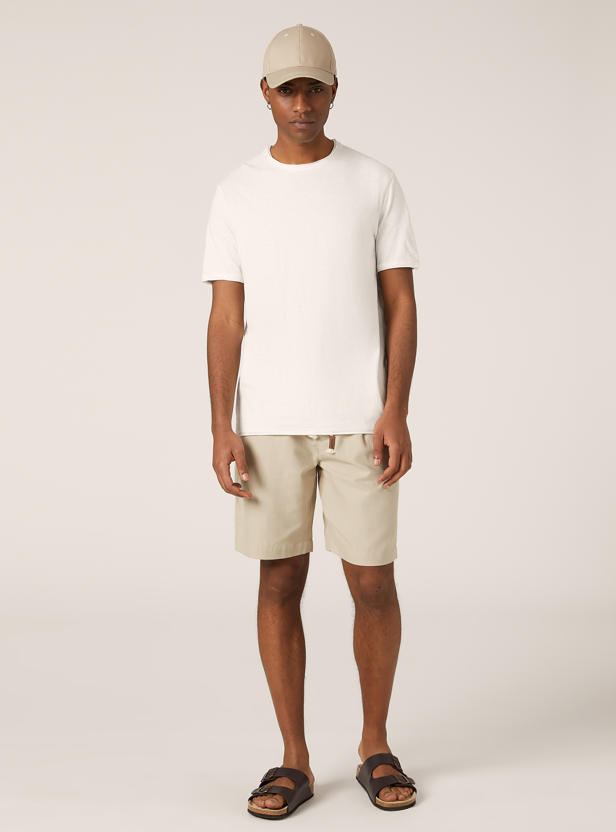 T-shirt en coton coup&eacute; &agrave; vif, WH1 OFF WHITE