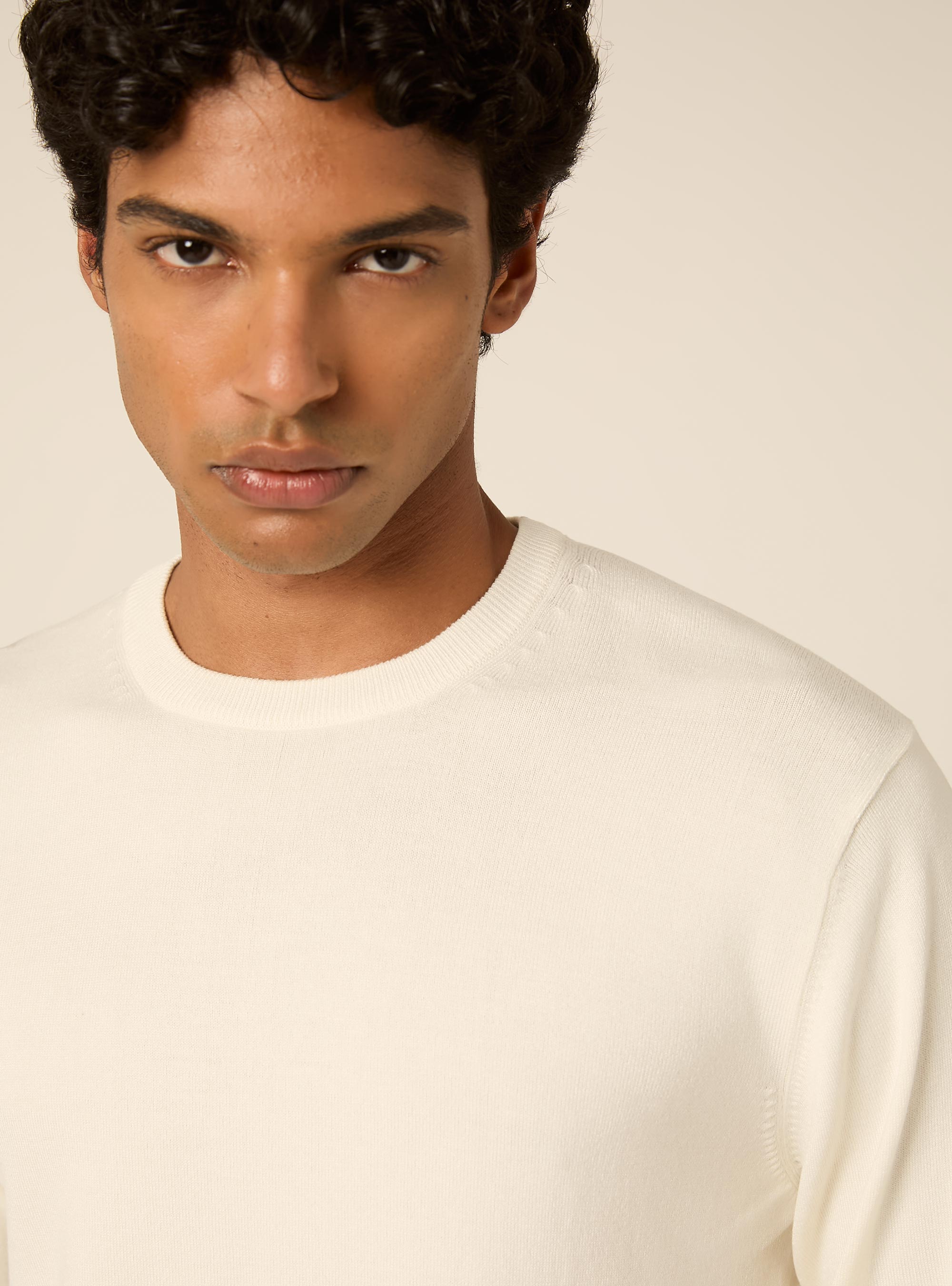 Lenzing Ecovero viscose crewneck pullover, WH1 OFF WHITE