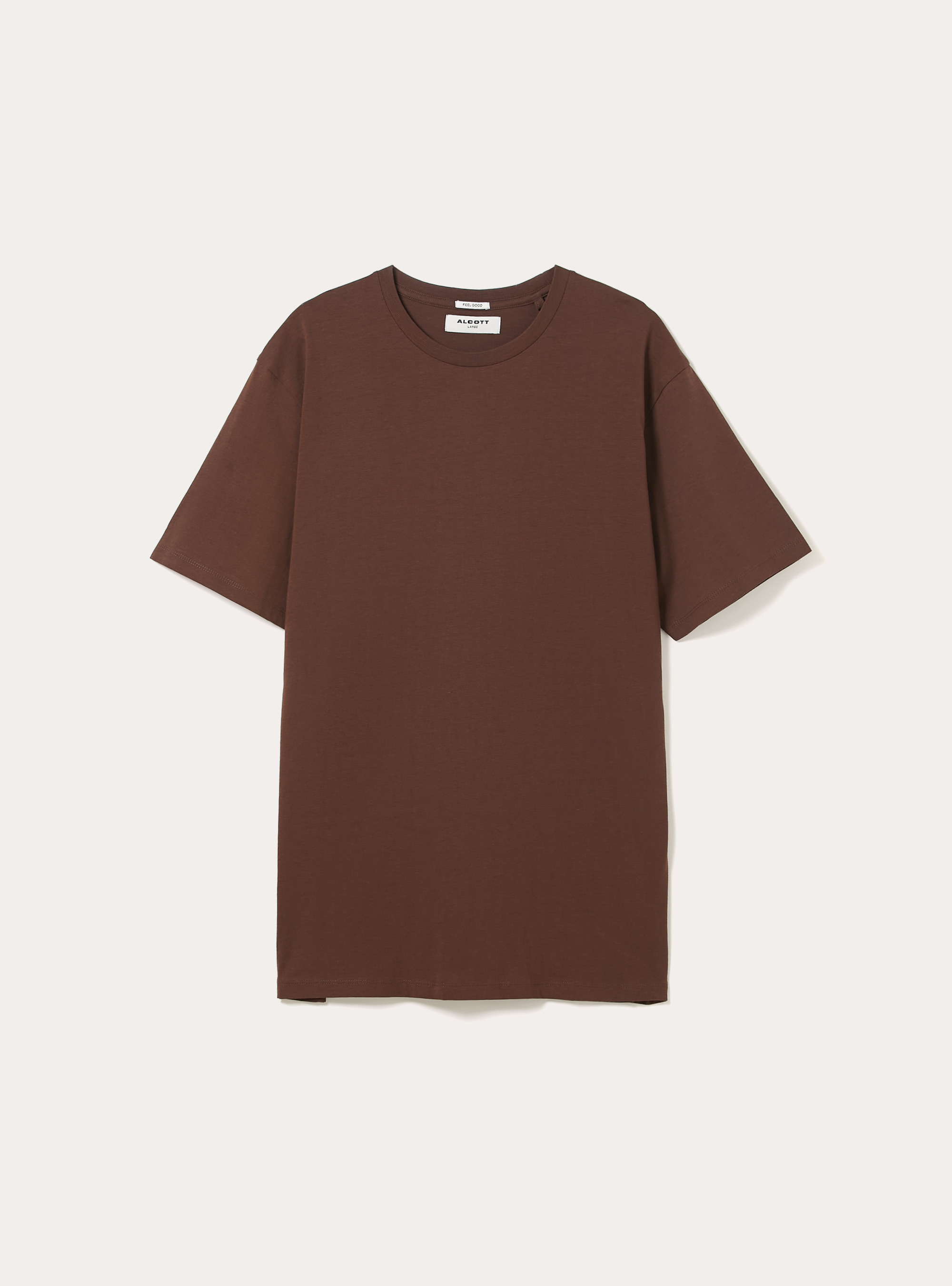 Camiseta b&aacute;sica de algod&oacute;n, BR1 BROWN DARK