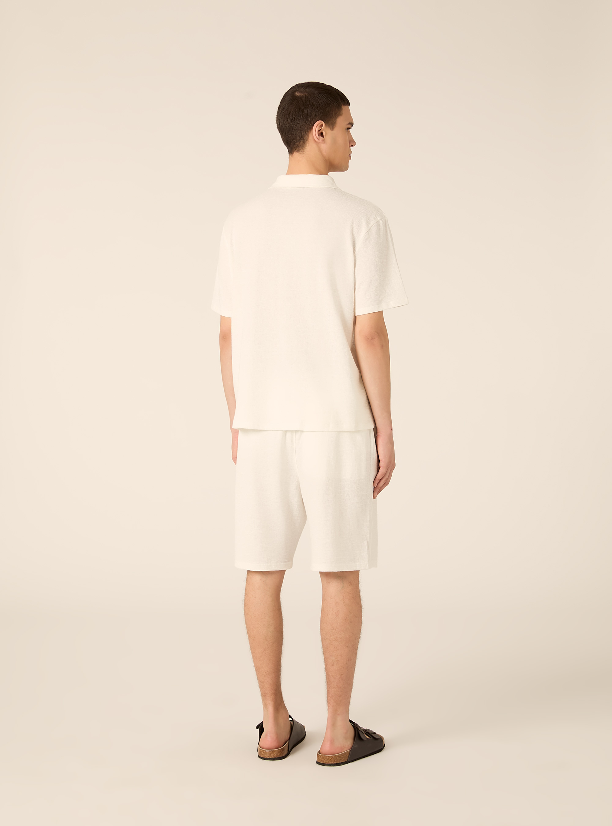 Boxy-fit textured shirt, WH2 WHITE