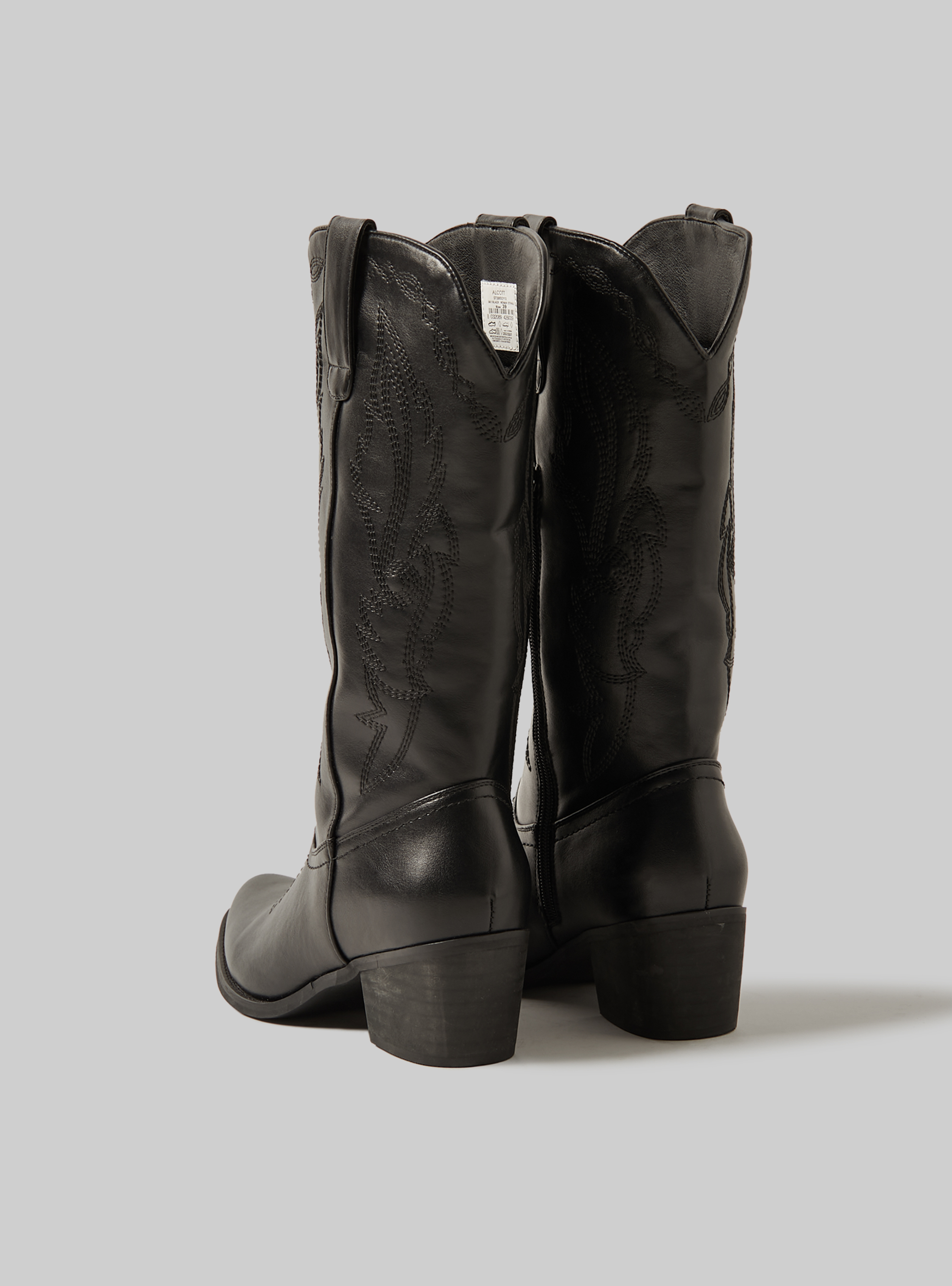Bottes camperos avec broderies, BK1 BLACK