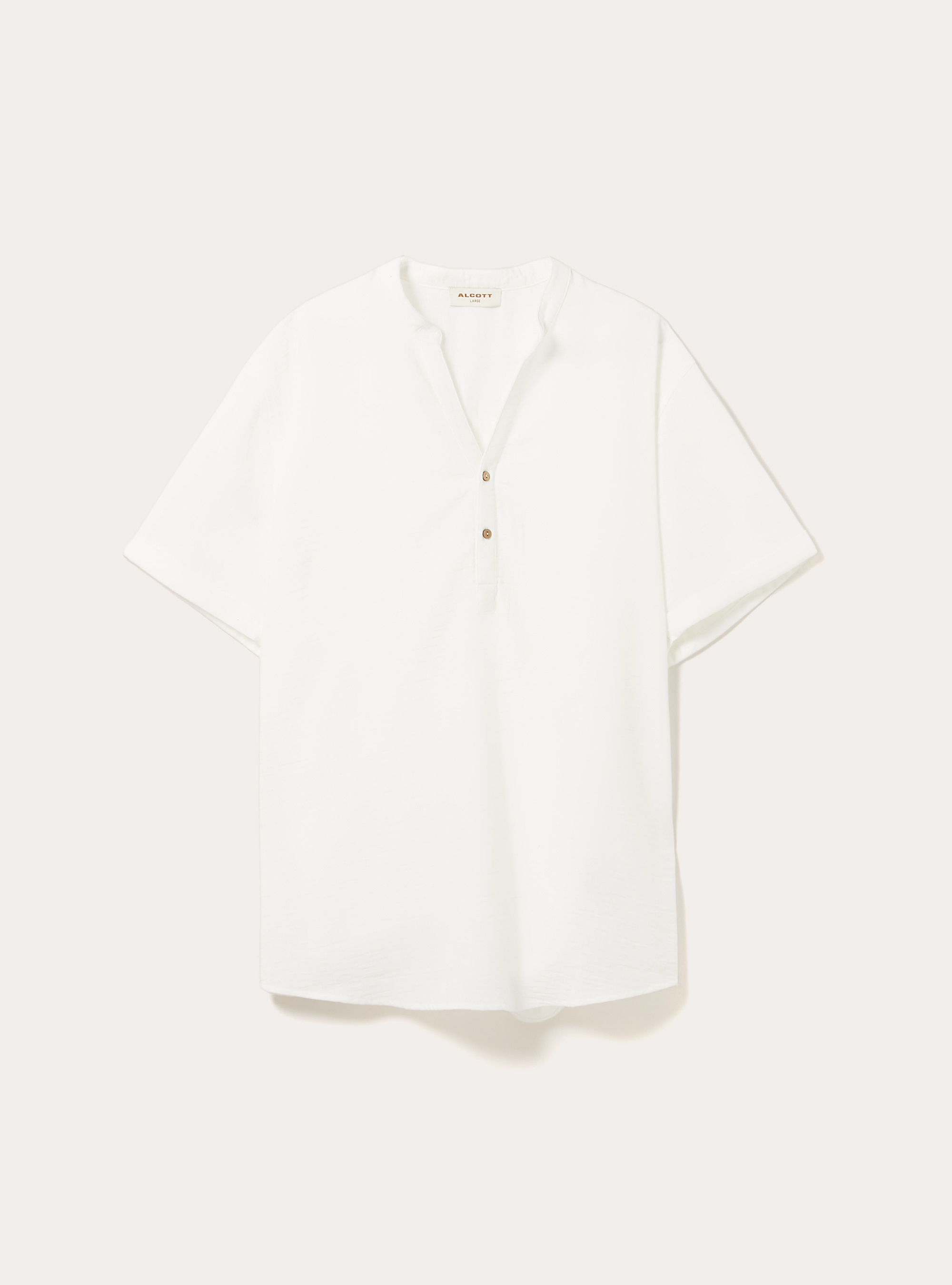 Camisa con cuello coreano, WH2 WHITE
