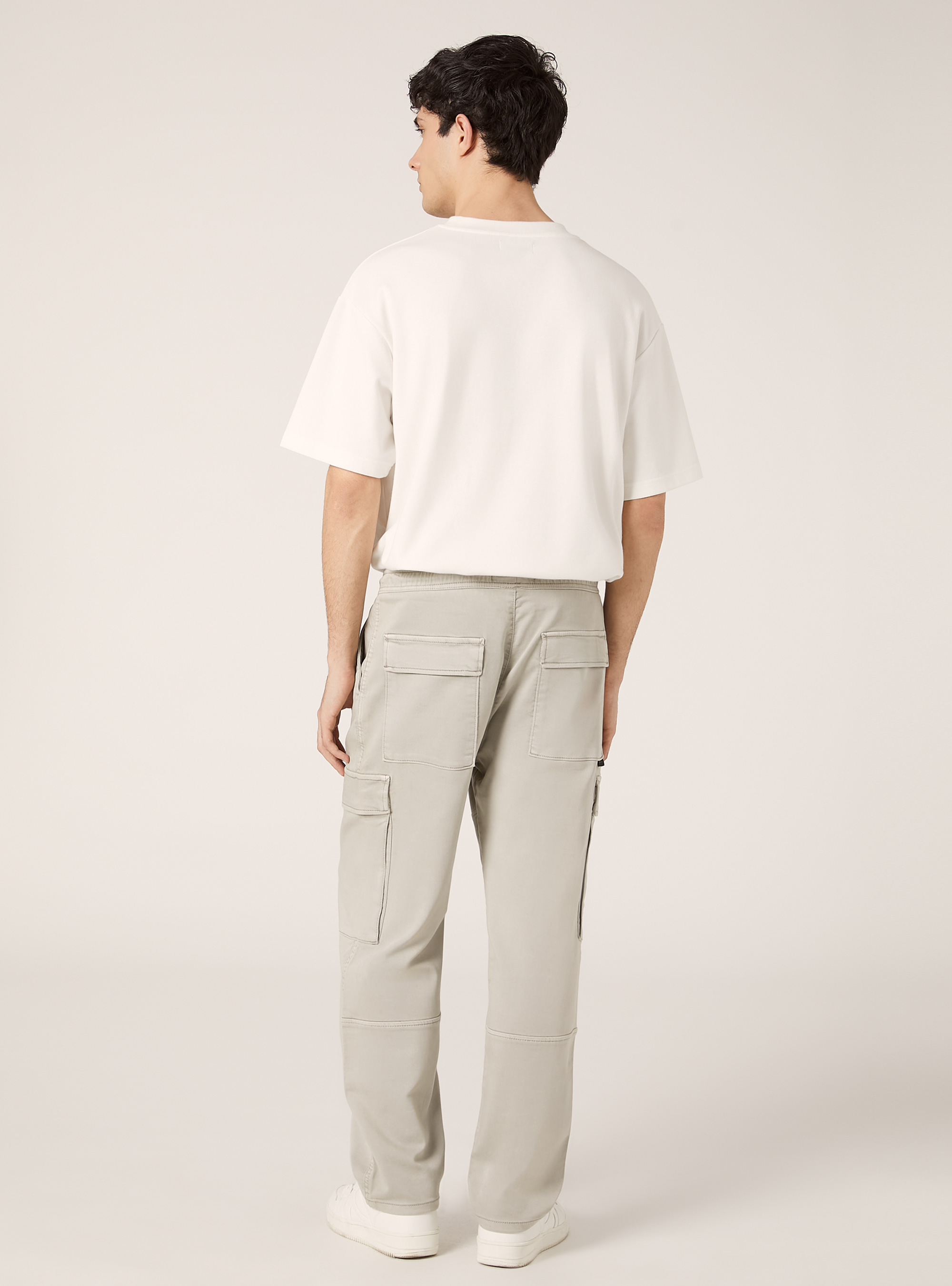 Pantalon cargo avec taille &eacute;lastiqu&eacute;e, GY3 GREY LIGHT