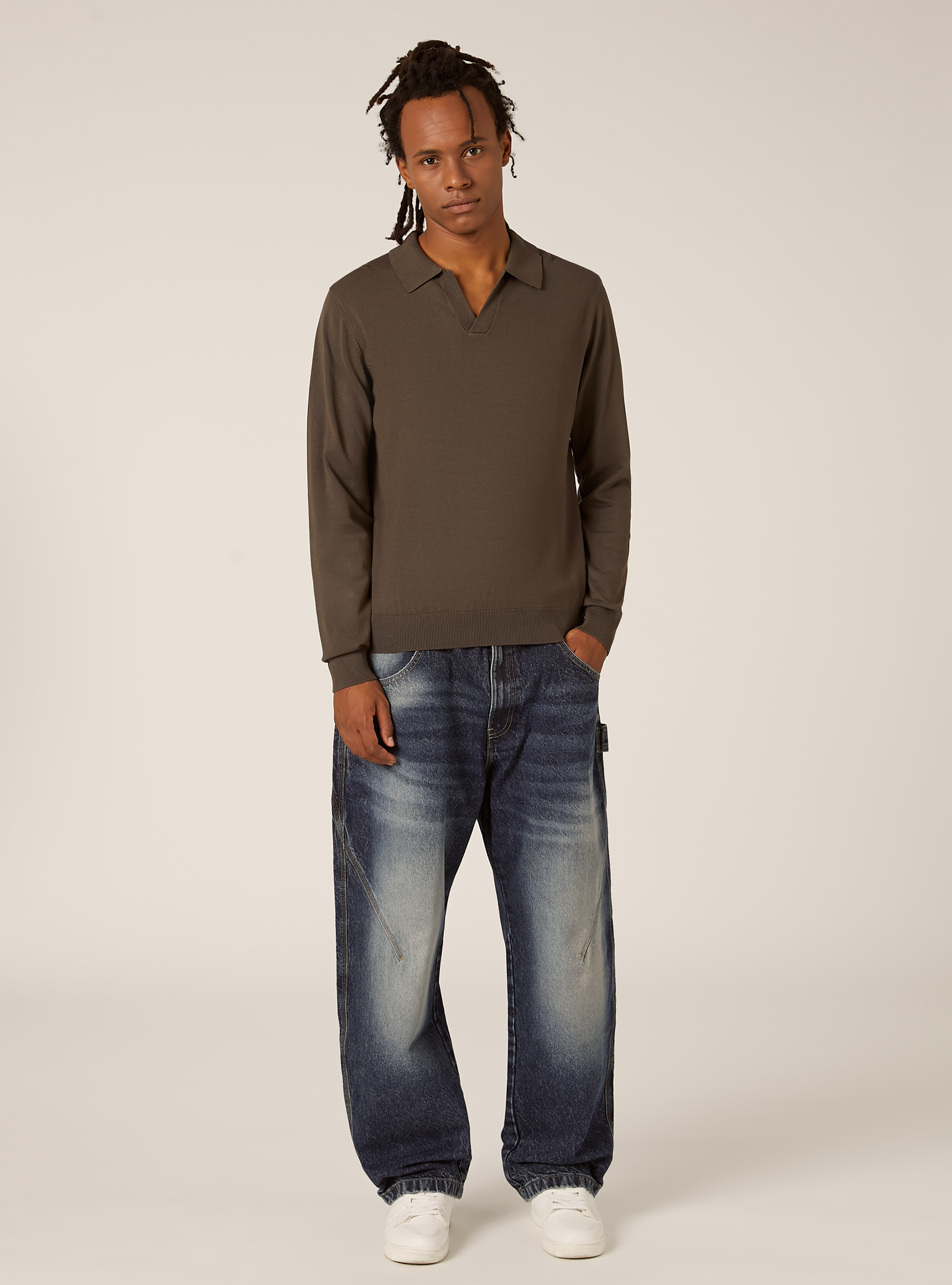 Polo en maille douce, TB2 TOBACCO MEDIUM