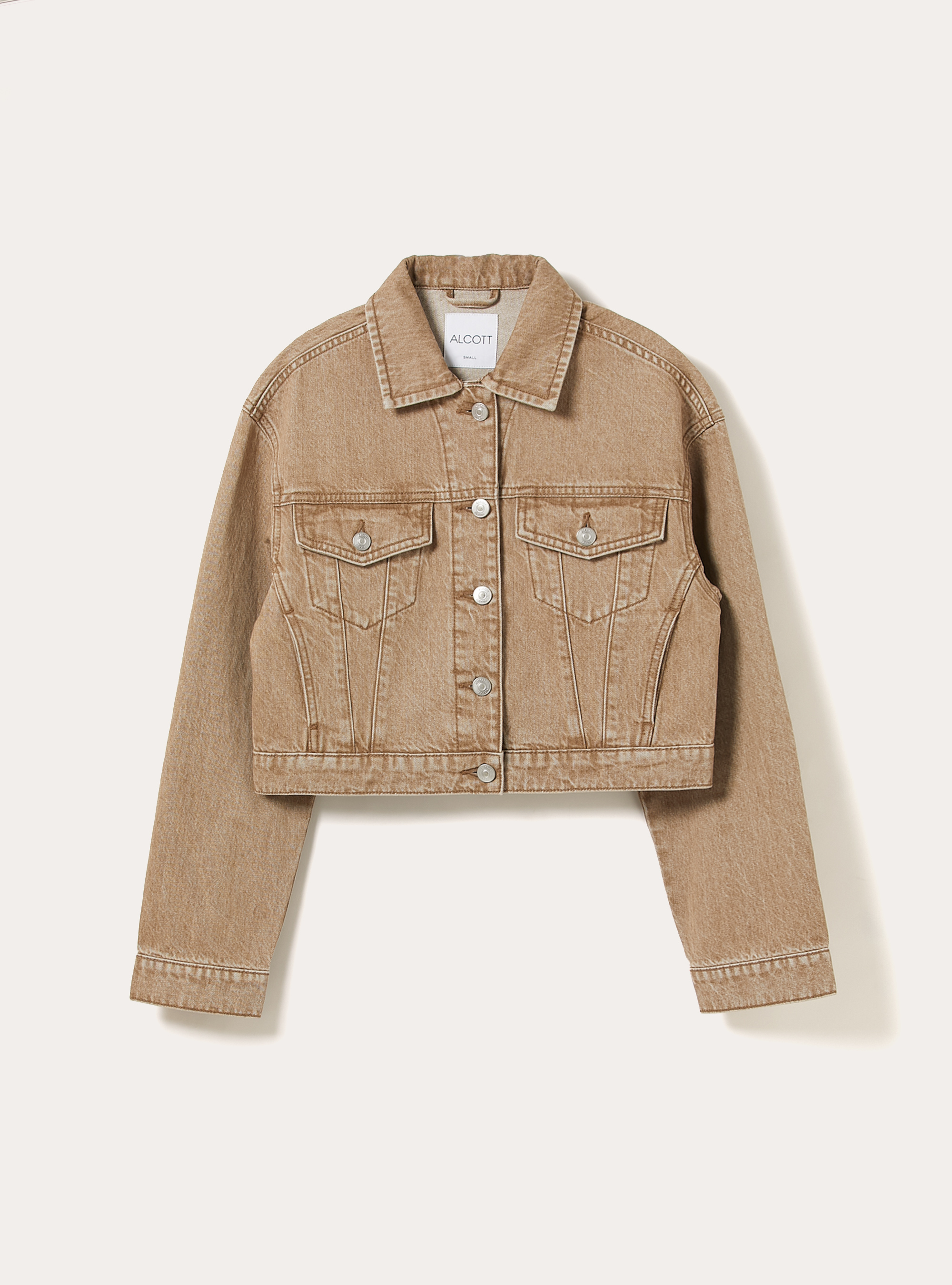 Cropped twill jacket, TB2 TOBACCO MEDIUM