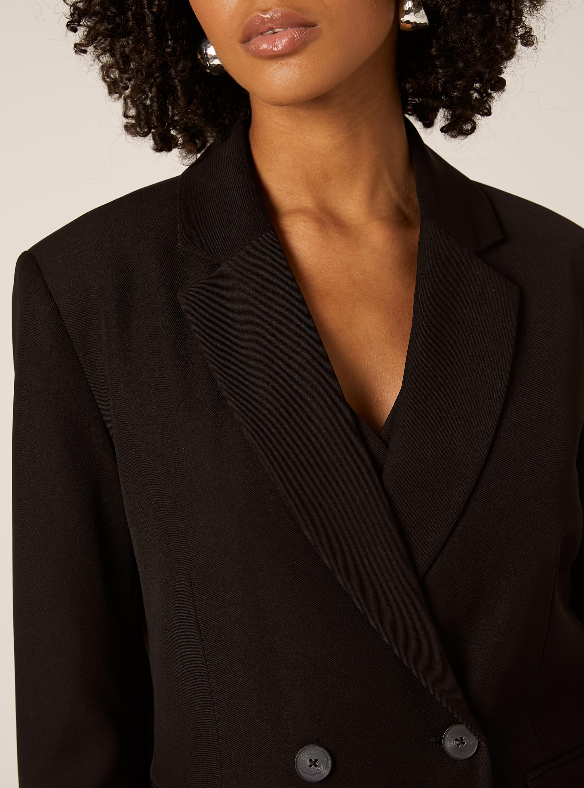 Blazer crois&eacute; sur mesure, BK1 BLACK