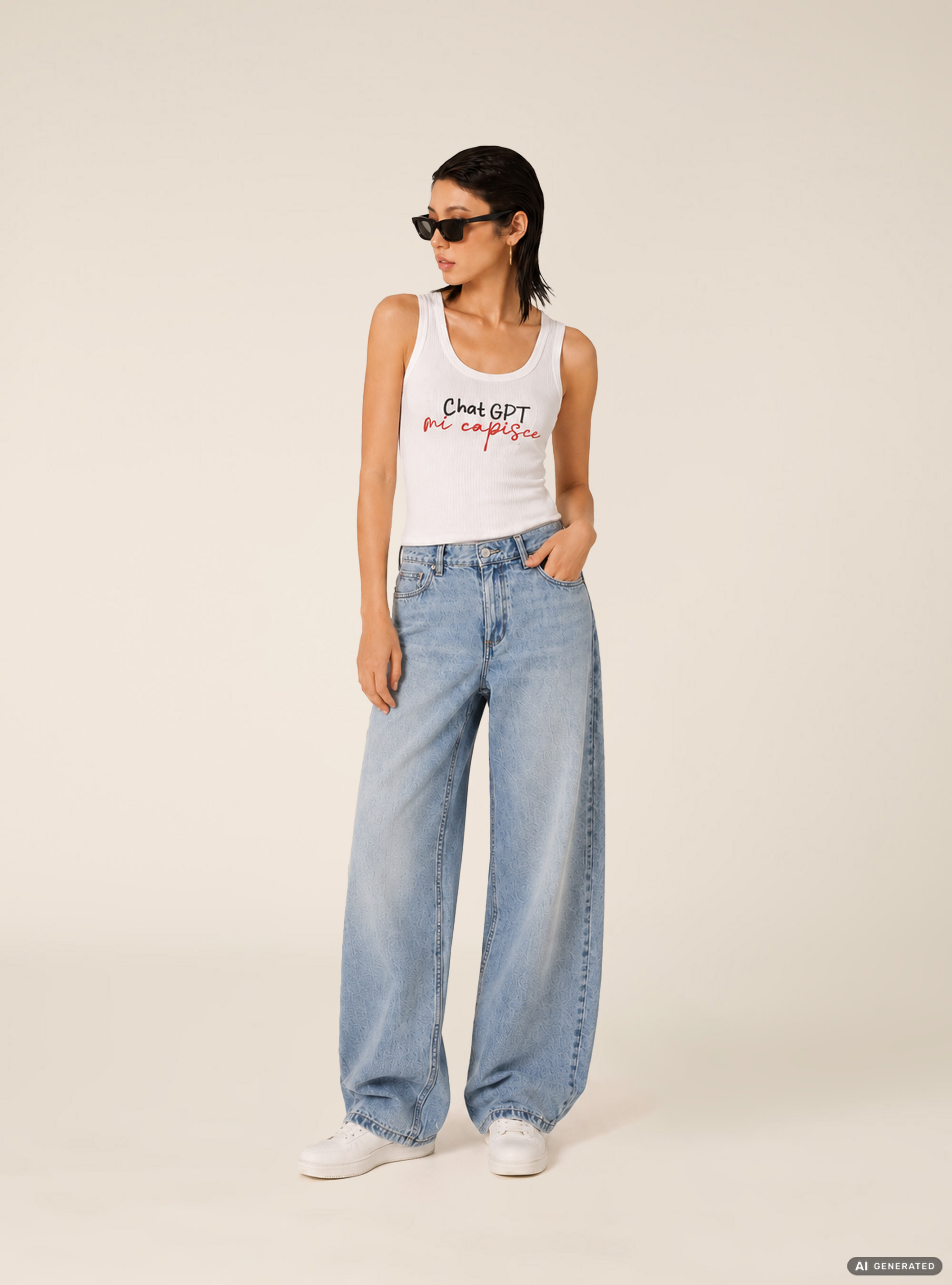 Printed Tank Top, WH3 WHITE