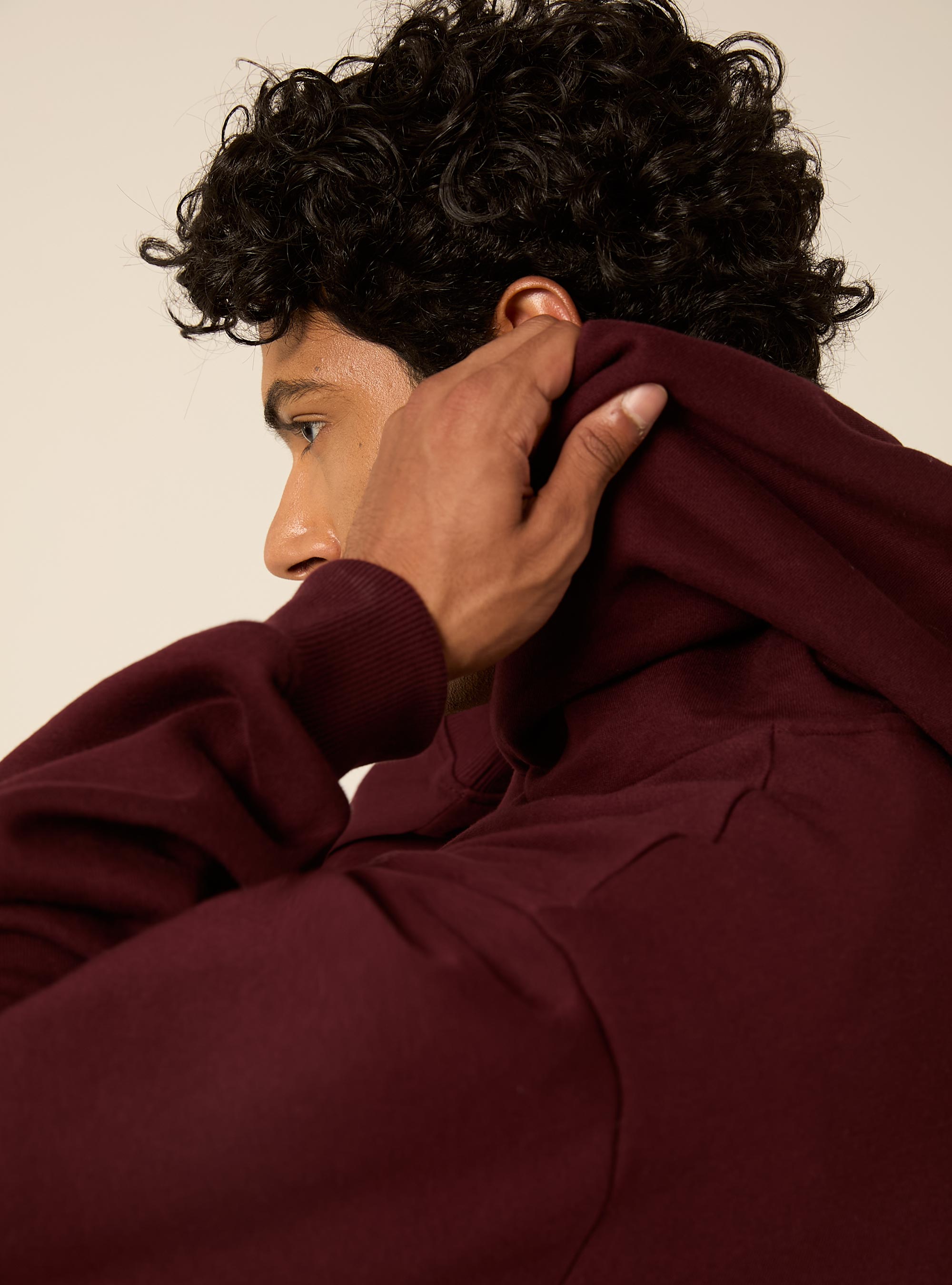 Boxy fit kapuzenpullover, BO1 BORDEAUX DARK