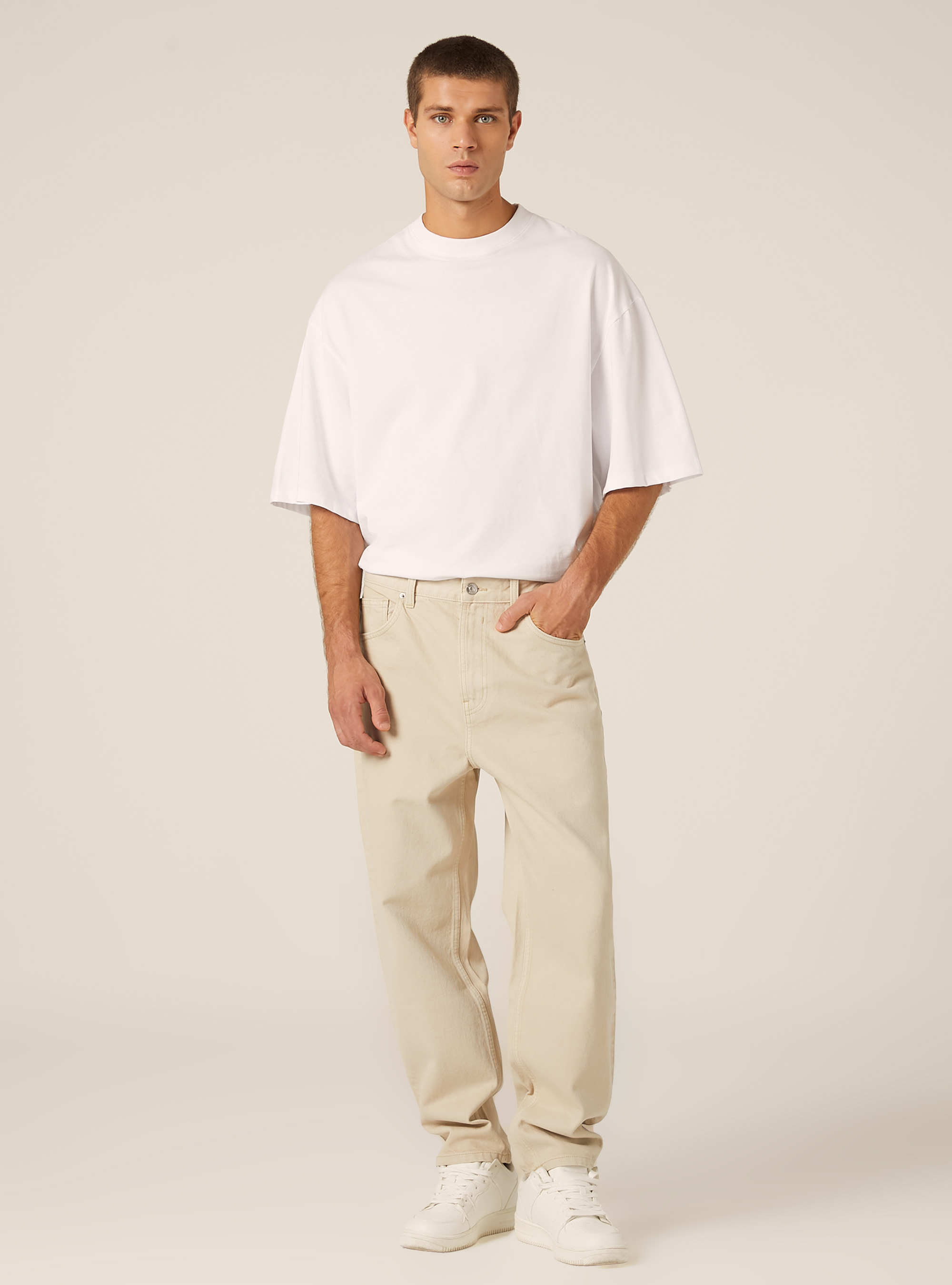 Jeans loose fit, BG3 BEIGE LIGHT