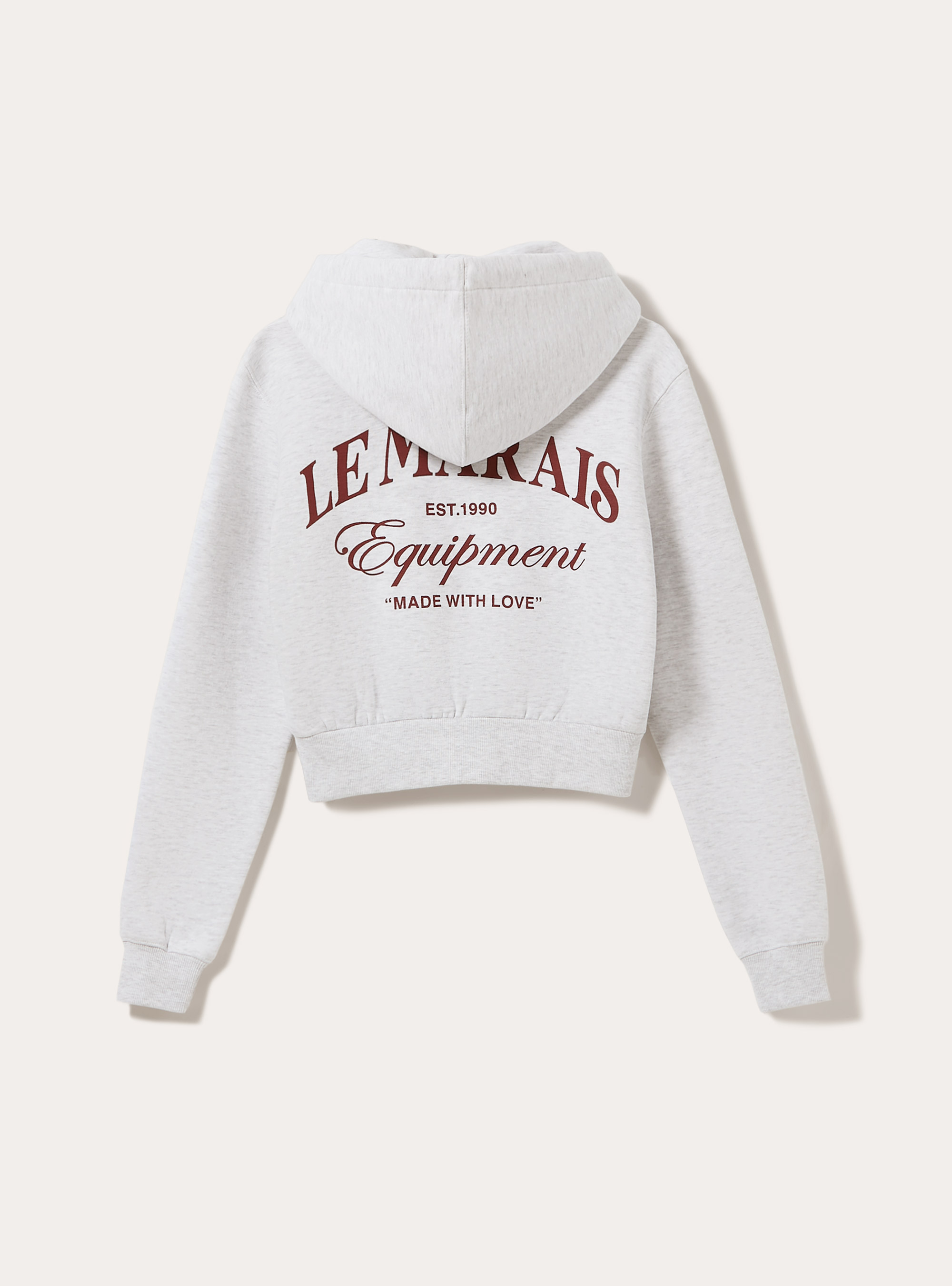 Sweatshirt court avec fermeture &eacute;clair et imprim&eacute;, MGY3 GREY MEL LIGHT