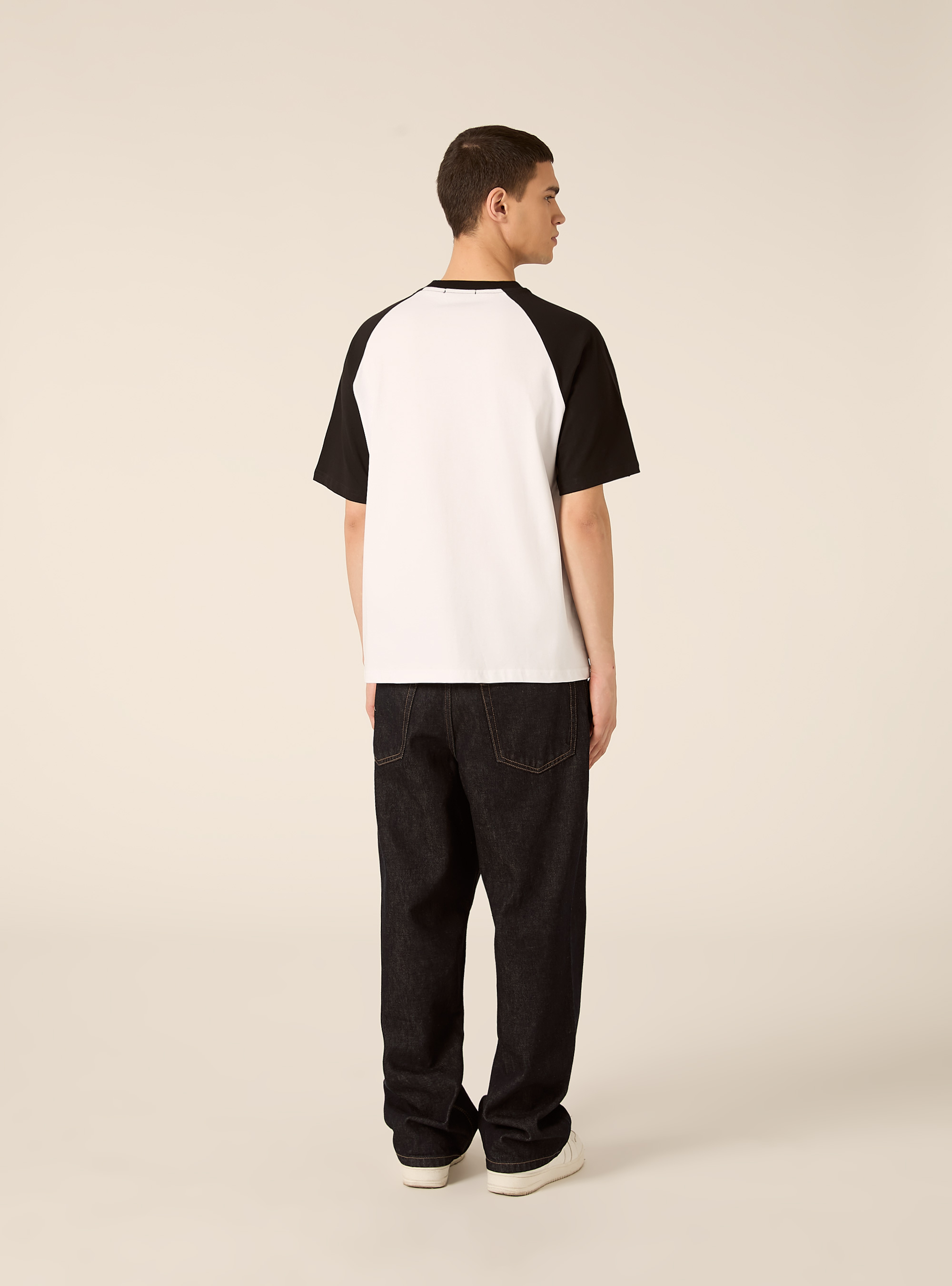 T-shirt Boxy avec Manches Raglan, BK1 BLACK
