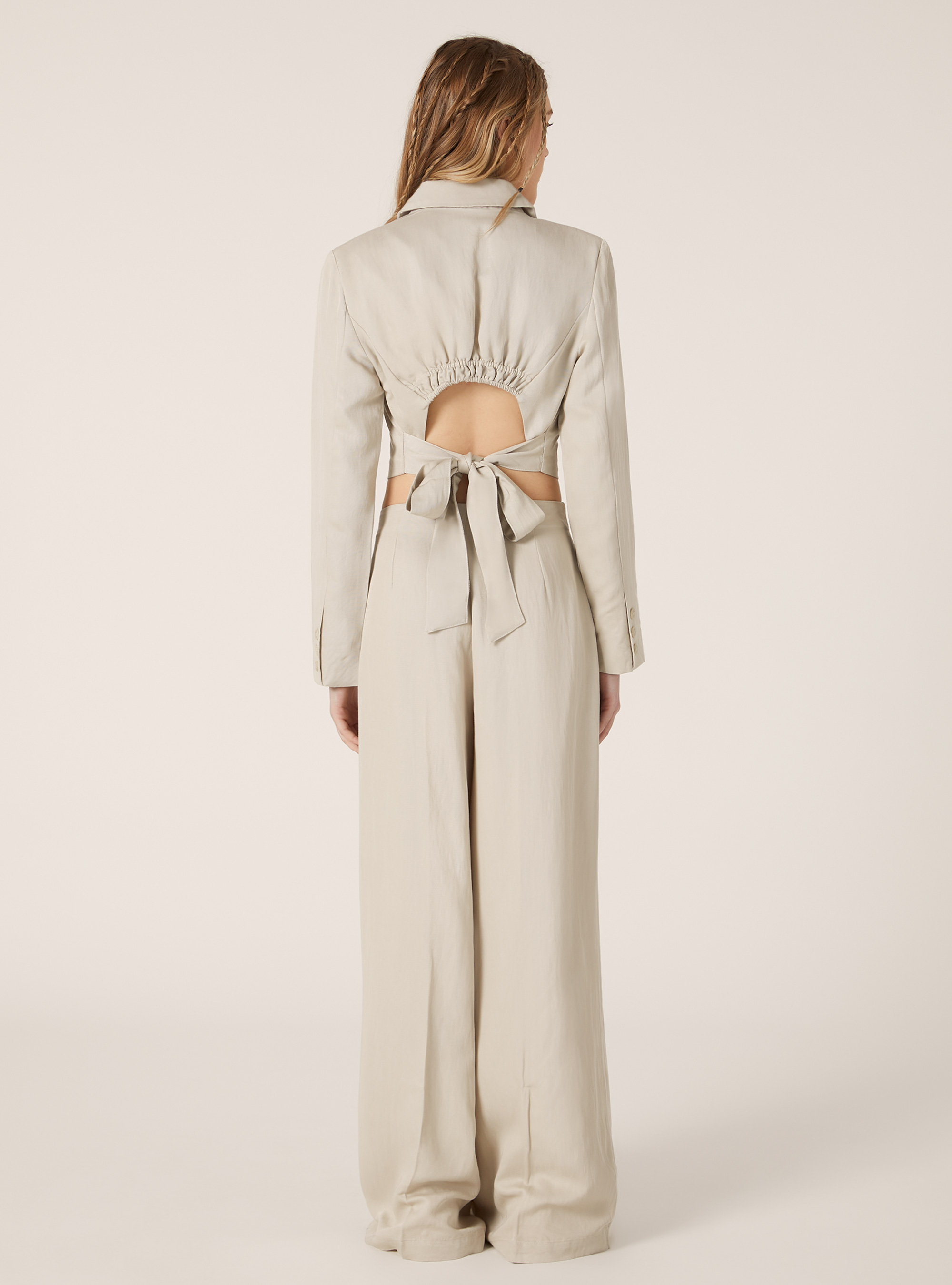 Blazer corto de sarga, BG2 BEIGE MEDIUM