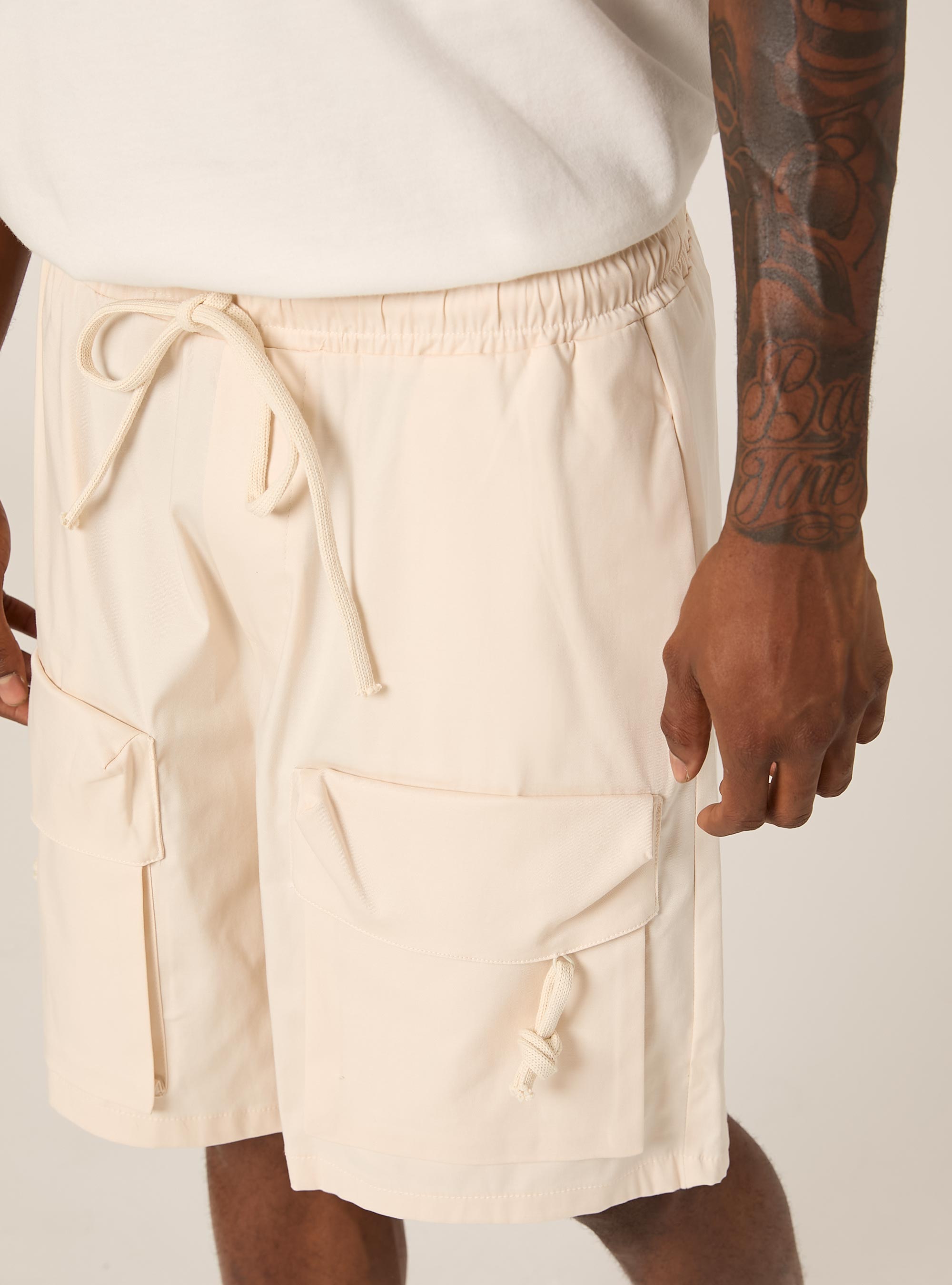 Bermudas cargo de algod&oacute;n, CR3 CREAM LIGHT