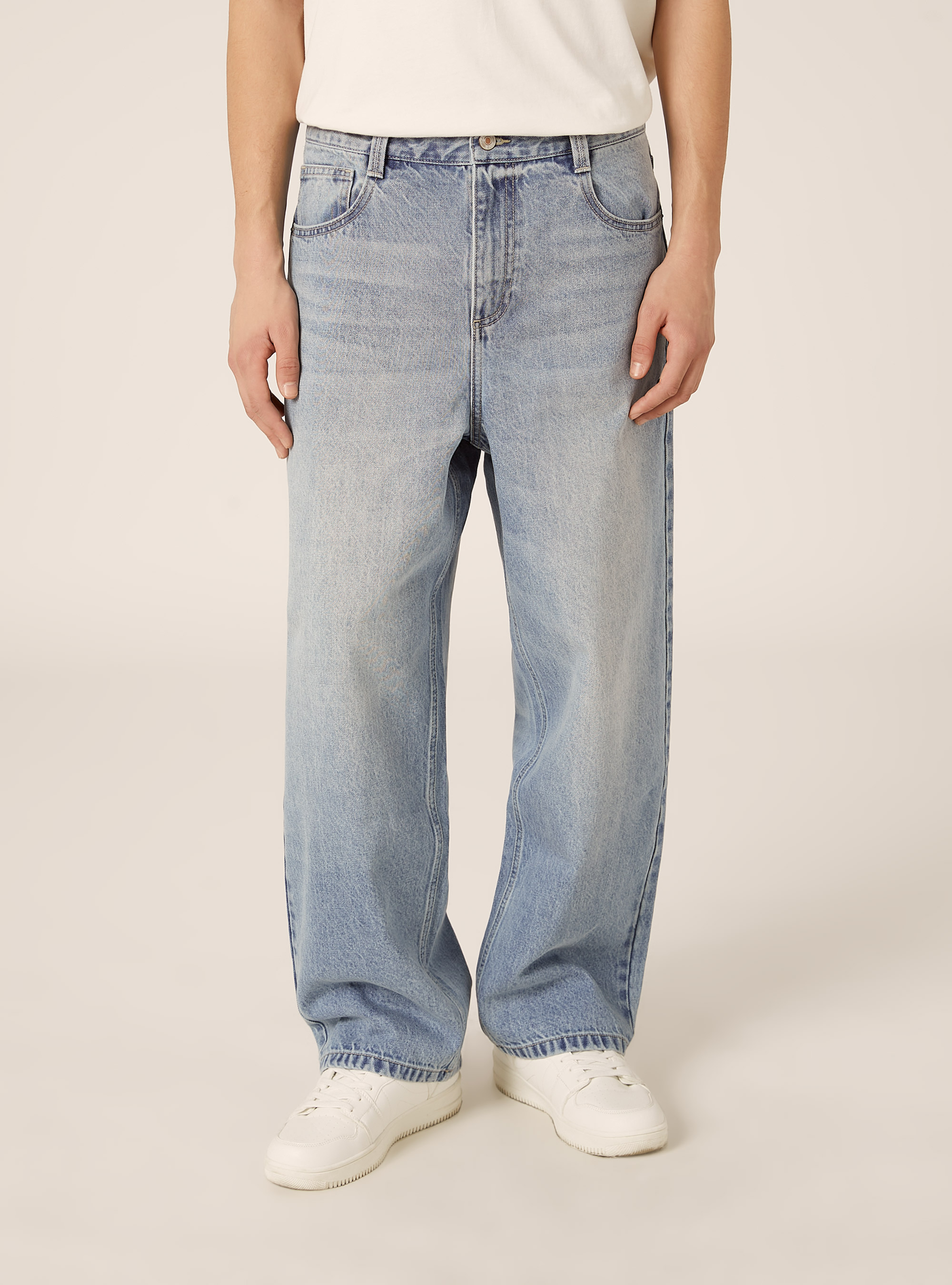 Vaqueros de corte superholgado, D004 MEDIUM LIGHT BLUE
