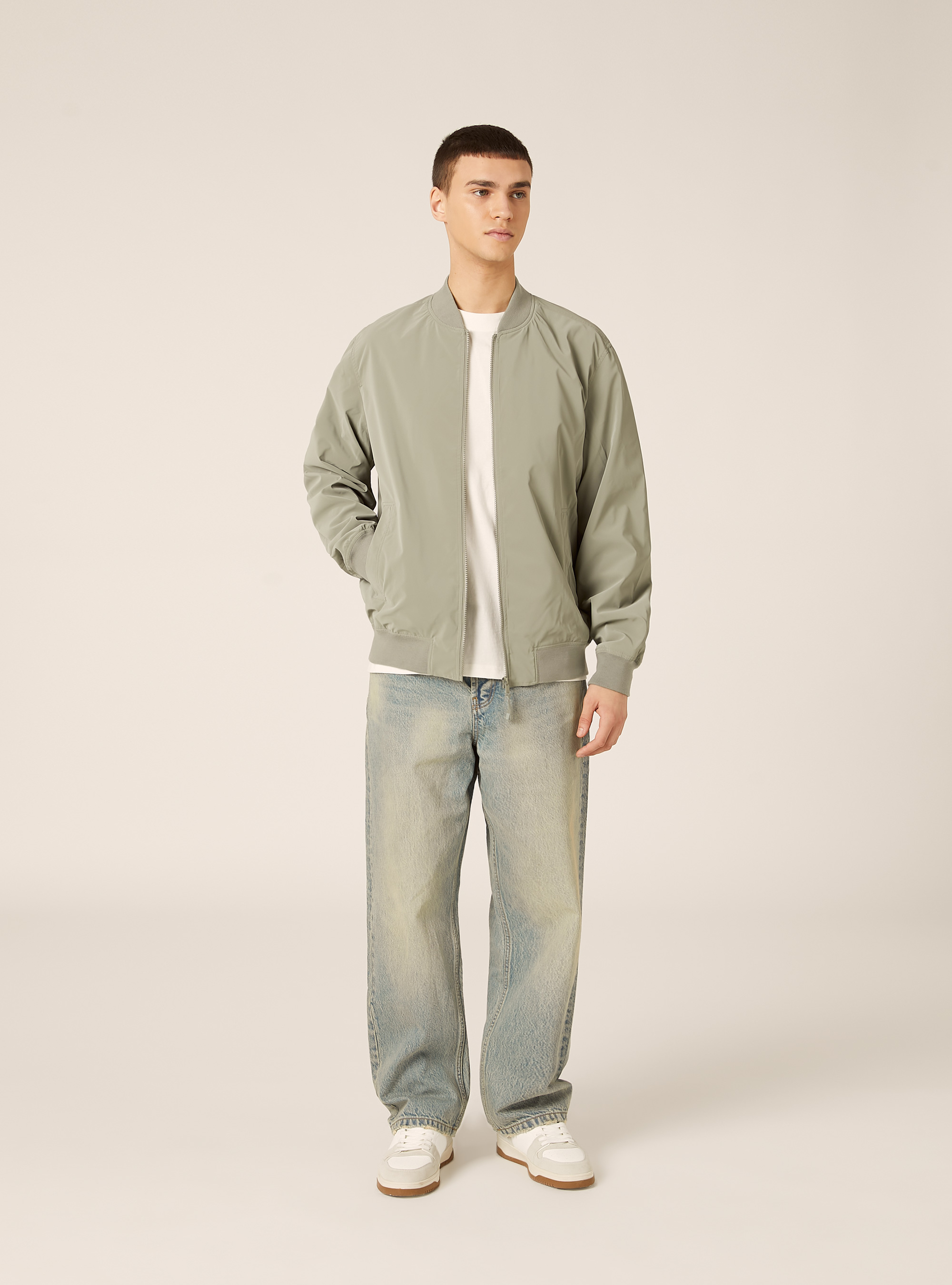 Regular fit bomber jacket, SG3 SAGE LIGHT
