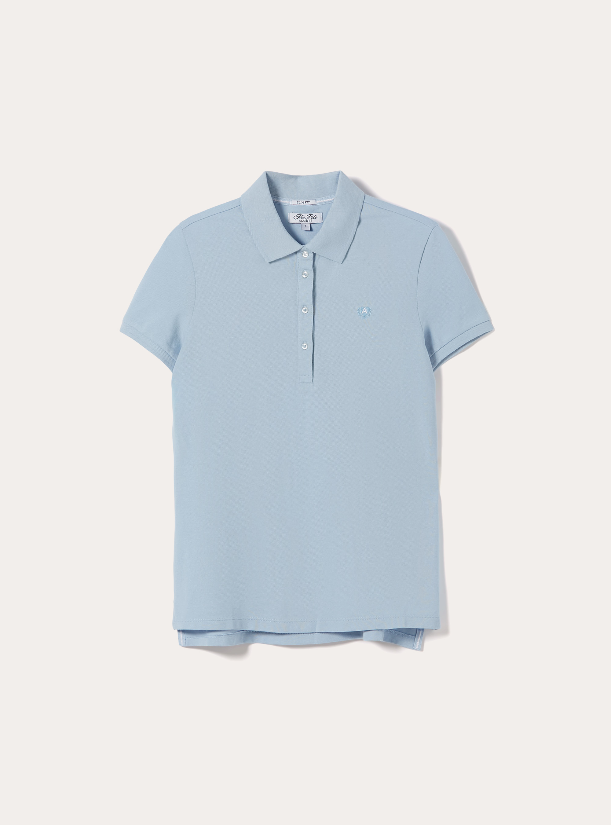 Slim Fit Polo Shirt with Embroidered Logo, AZ3 AZURE LIGHT