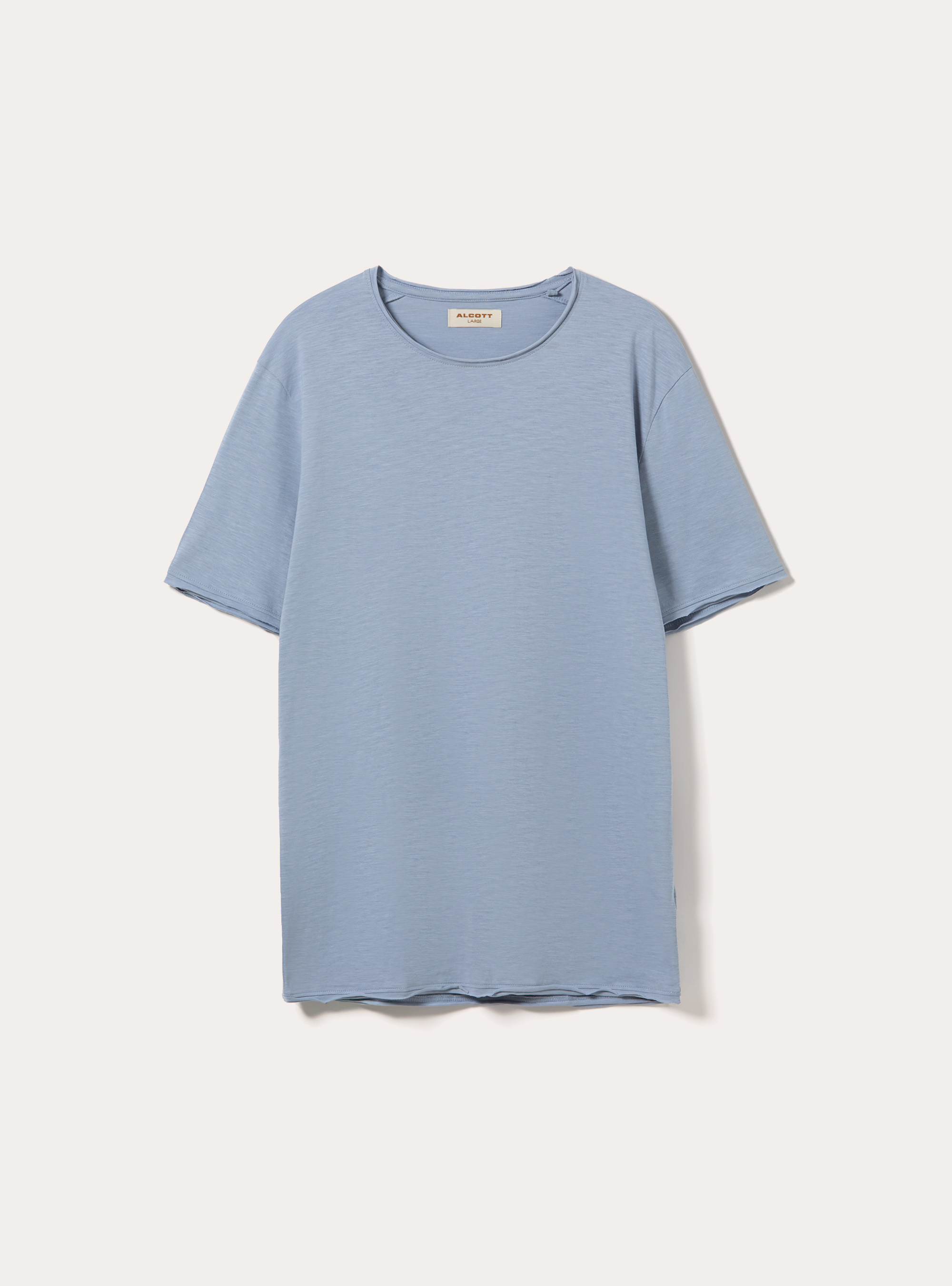 T-shirt slub tinta unita, AZZURRO CHIARO
