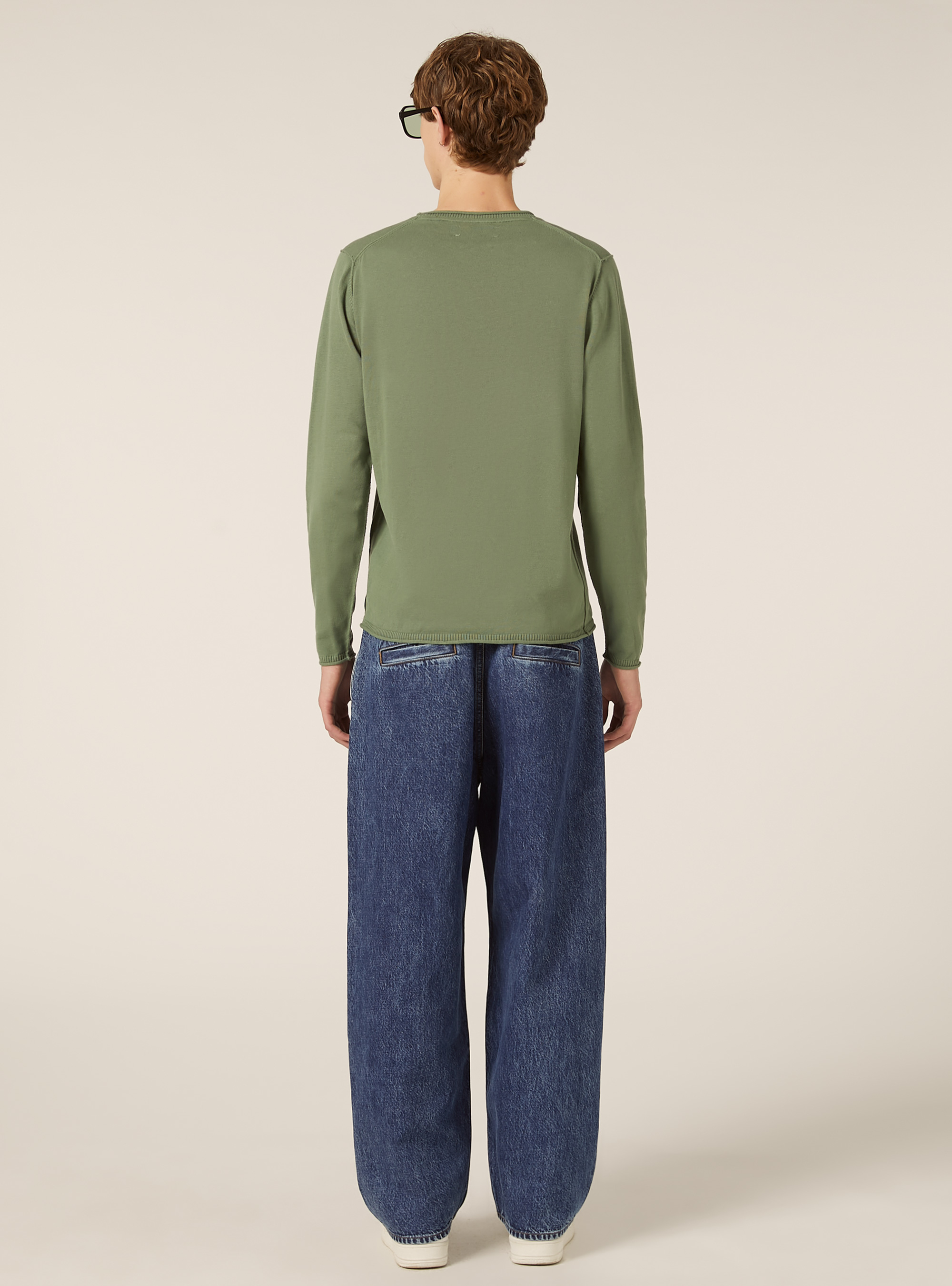 Raw cut pullover with roll neck, KY3 KAKY LIGHT