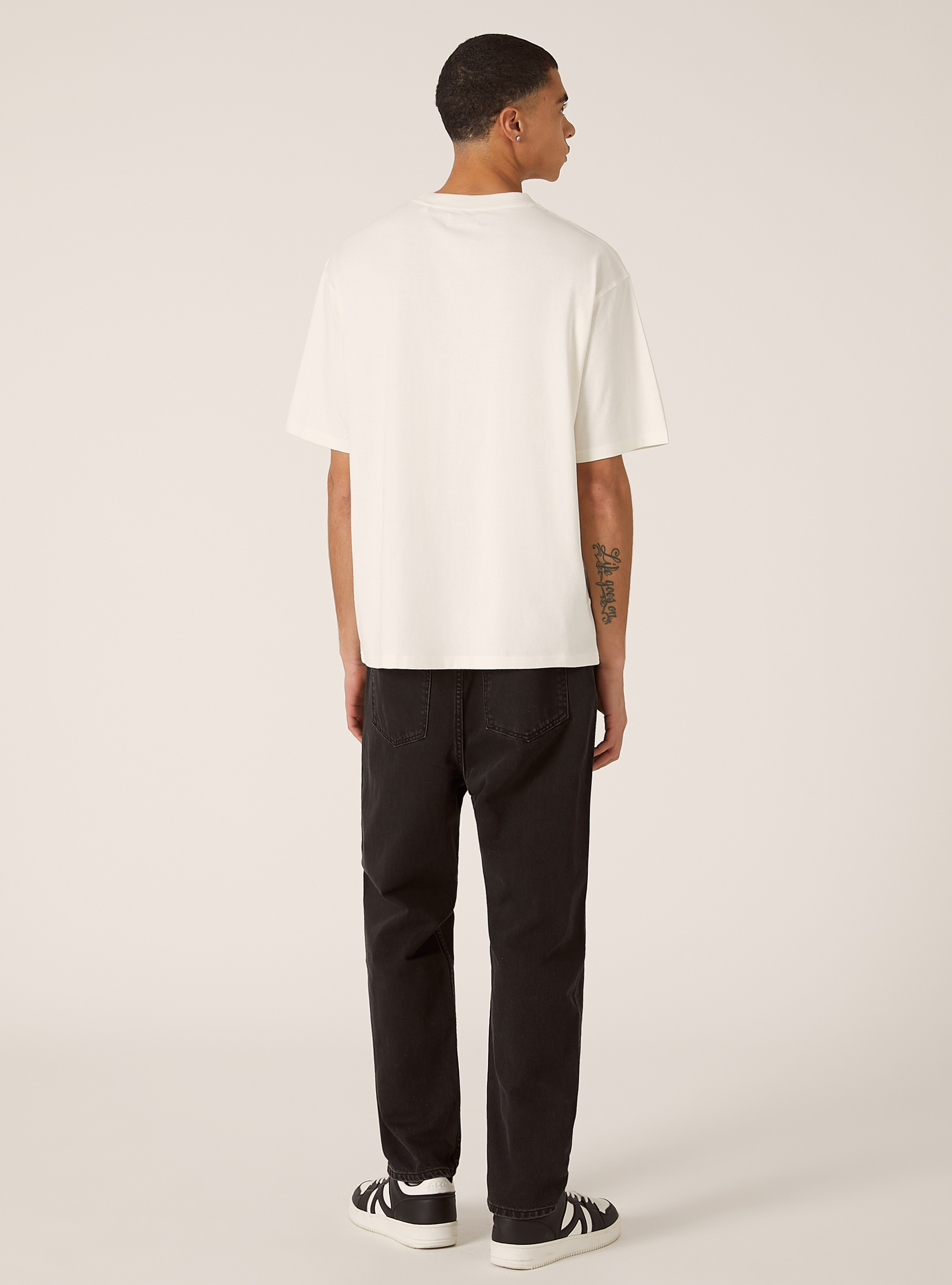 T-shirt coupe carr&eacute;e en coton, WH2 WHITE