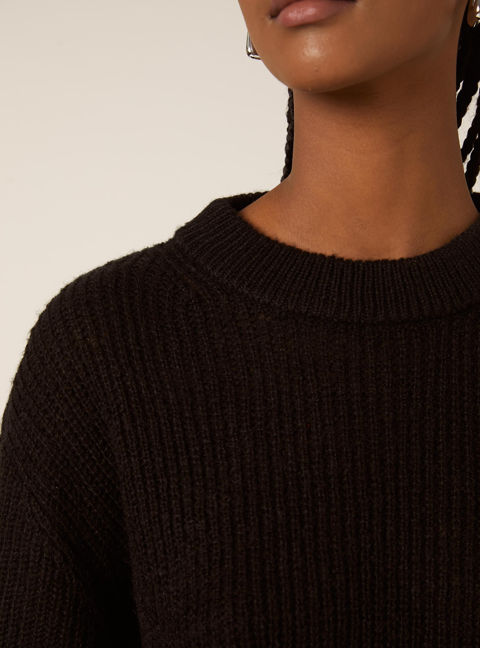 Pull-over basique uni, BK1 BLACK