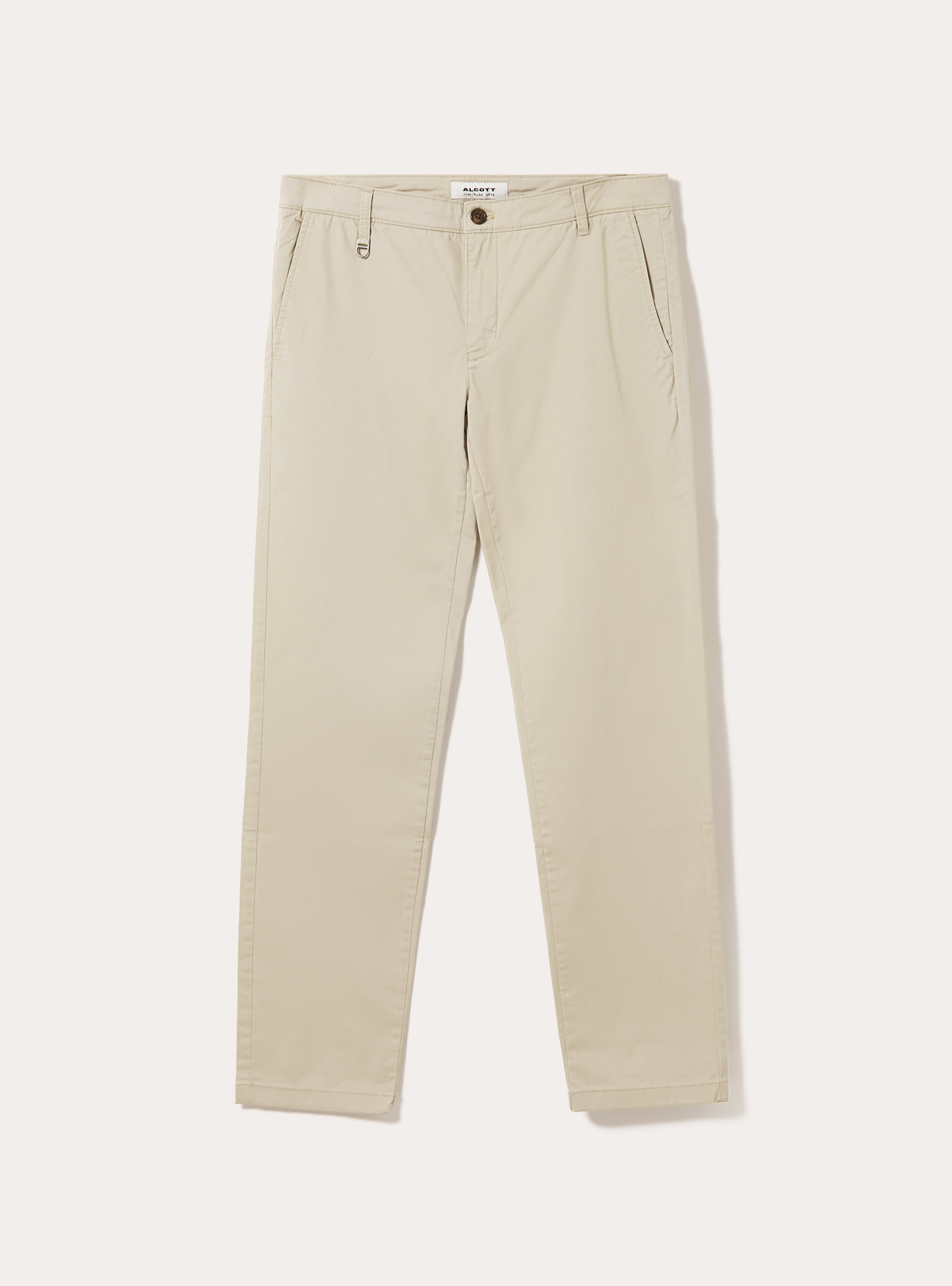 Pantalon chino stretch en serg&eacute; coupe skinny, BG2 BEIGE MEDIUM