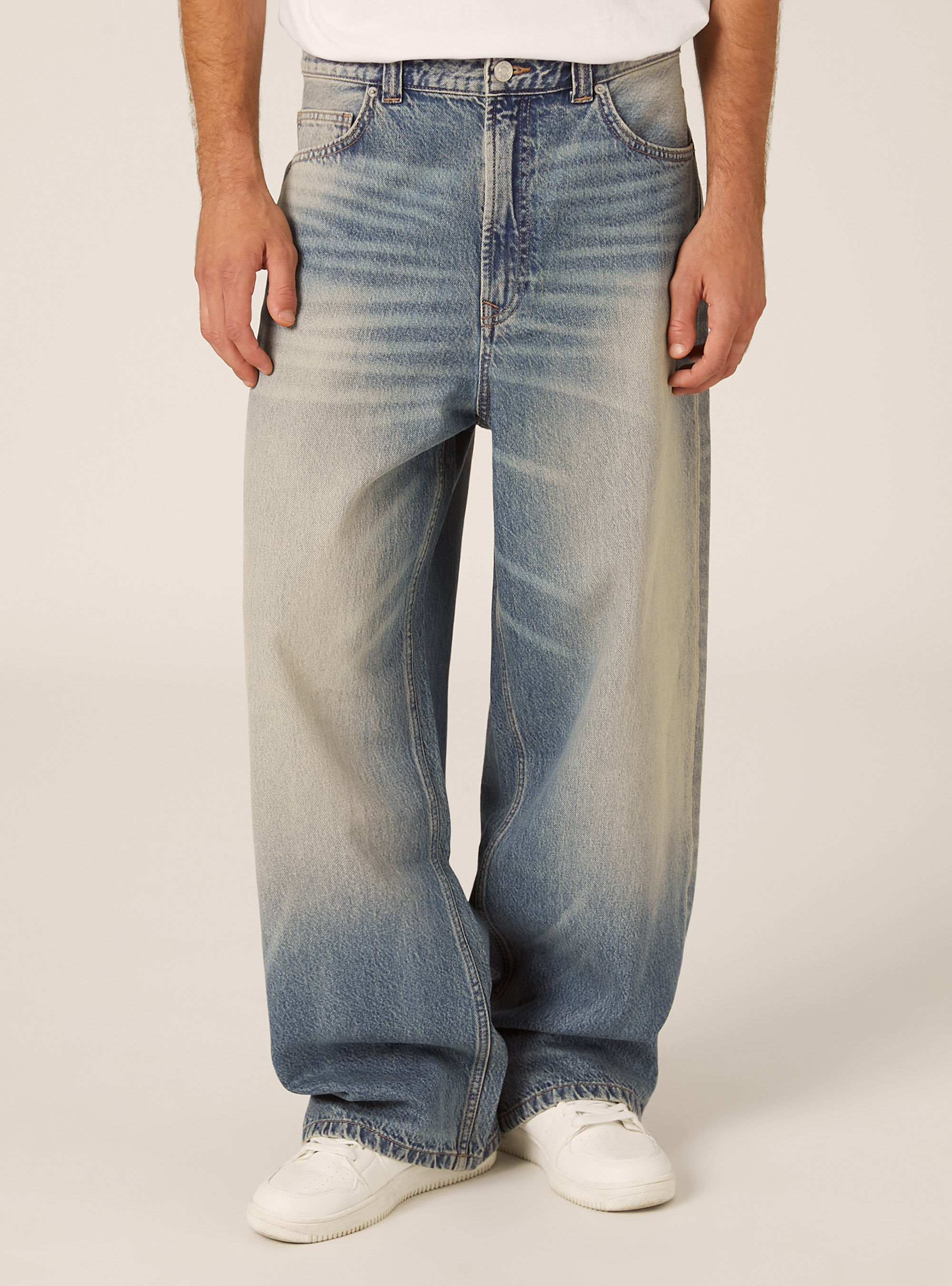Jeans coupe super baggy, D004 MEDIUM LIGHT BLUE