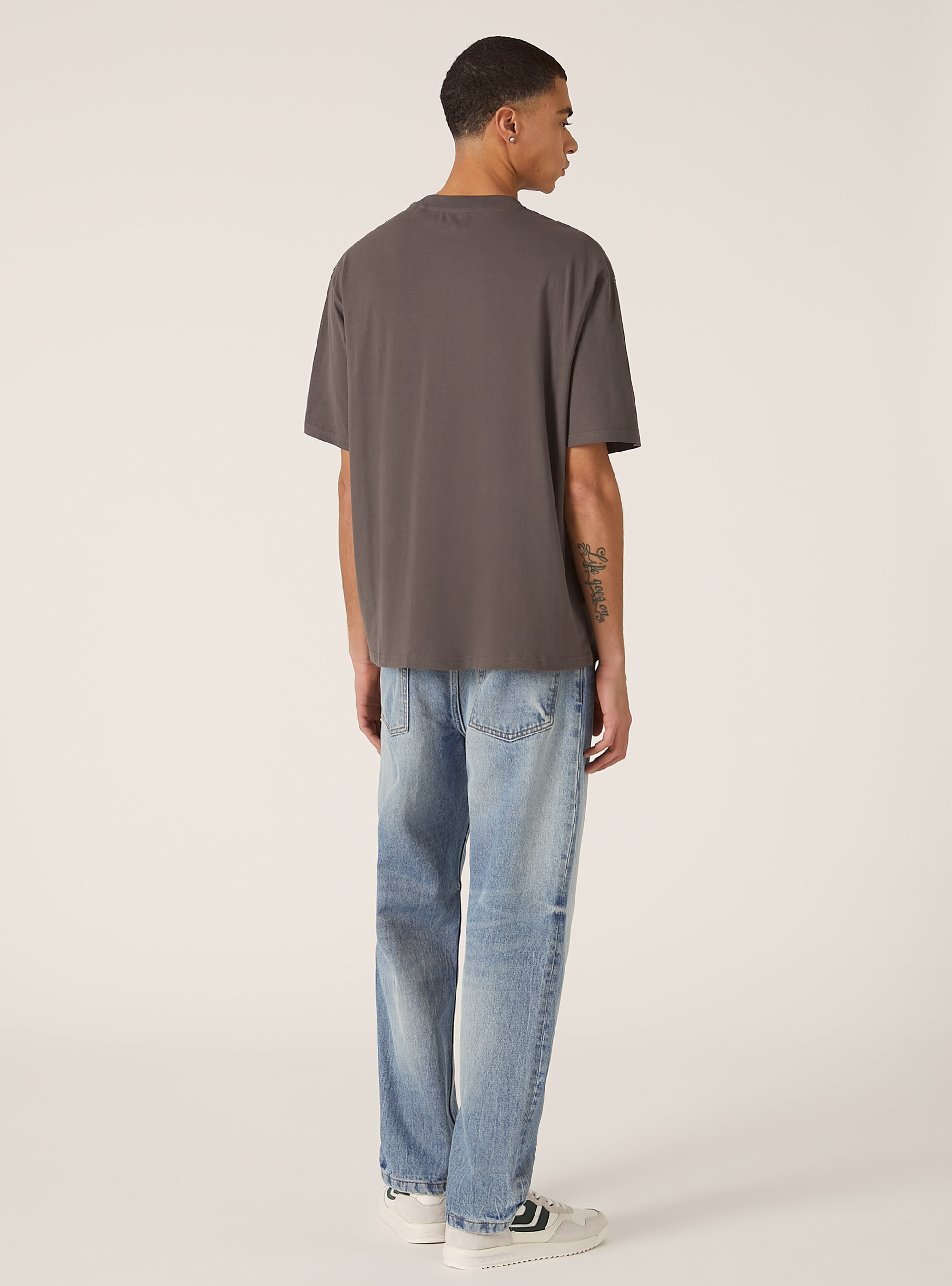 T-shirt coupe carr&eacute;e en coton, GY1 GREY DARK