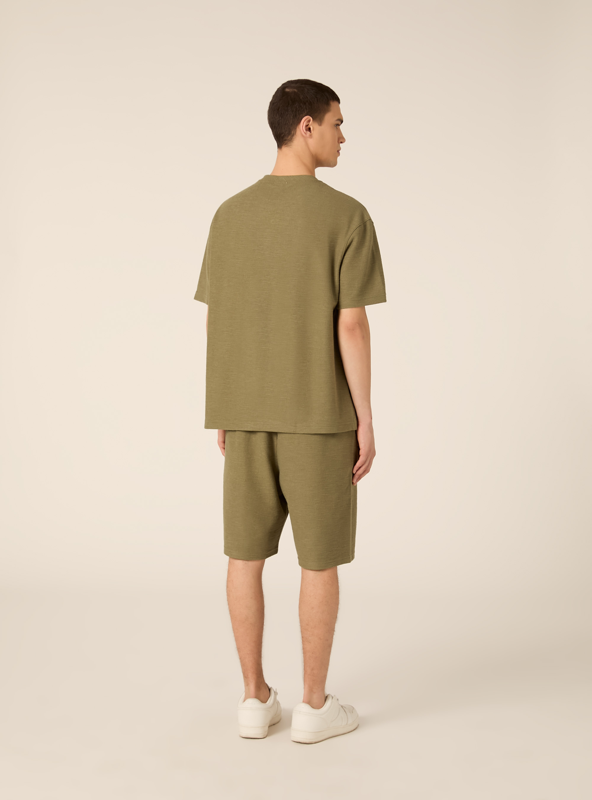 T-shirt en coton textur&eacute;, KY2 KAKY MEDIUM