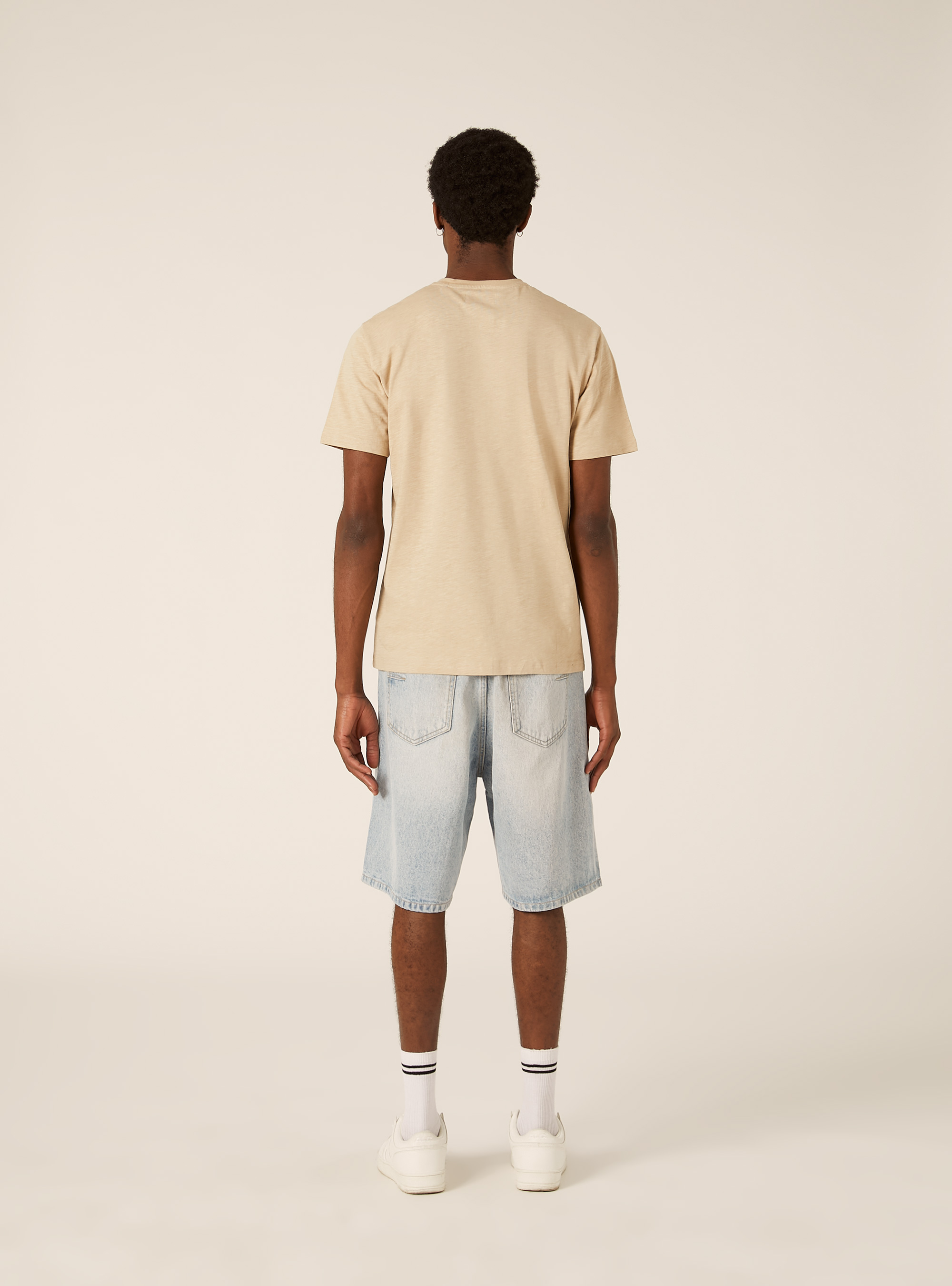 Baumwoll-T-Shirt mit Henley-Ausschnitt, BG2 BEIGE MEDIUM