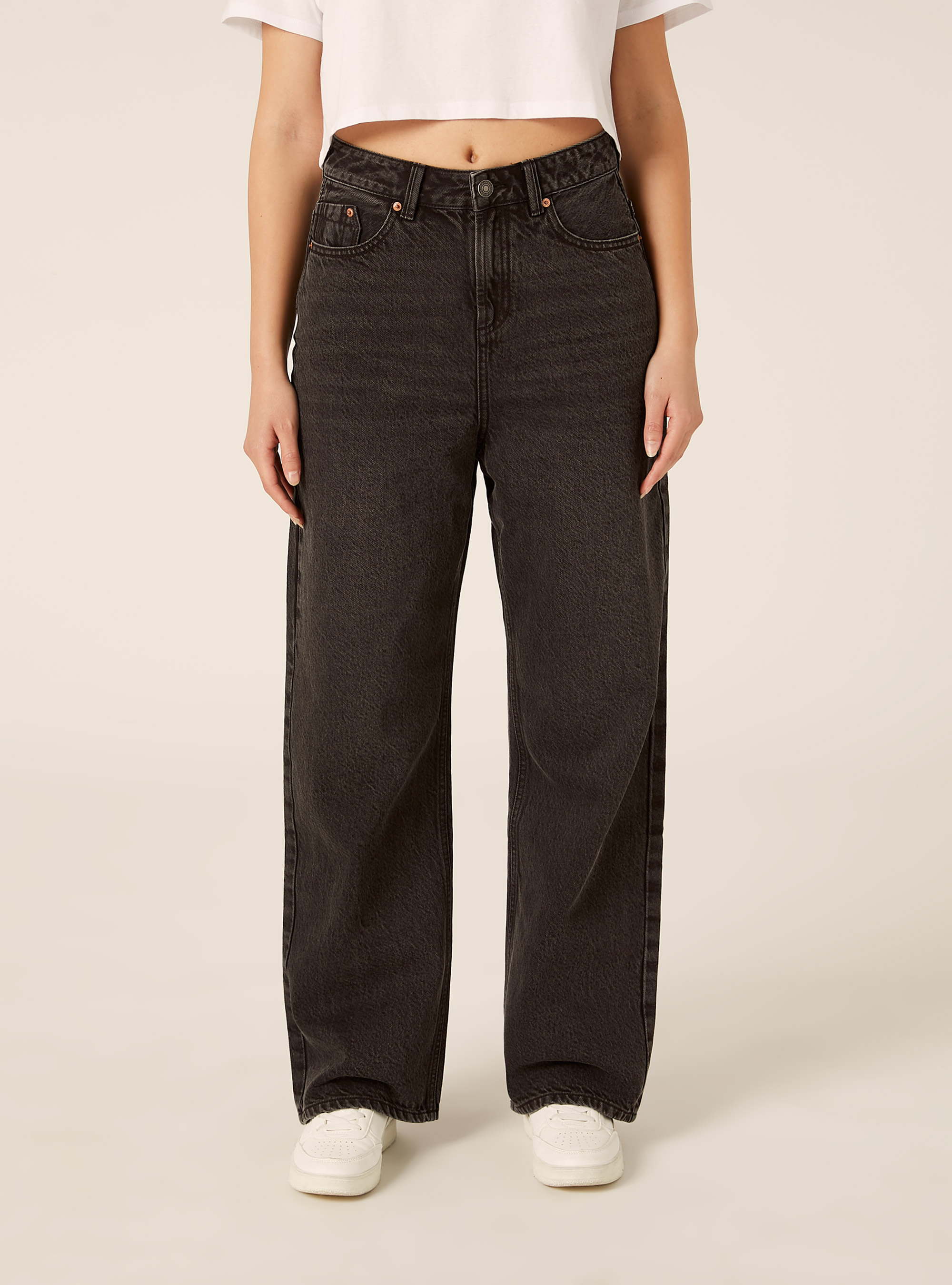 Vaqueros wide leg, D000 BLACK