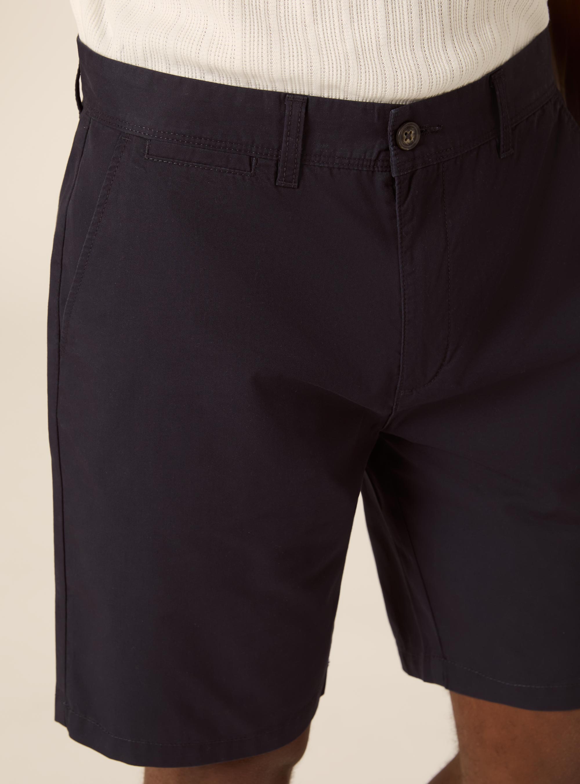 Plain Fit Twill Bermuda Shorts, NA1 NAVY DARK