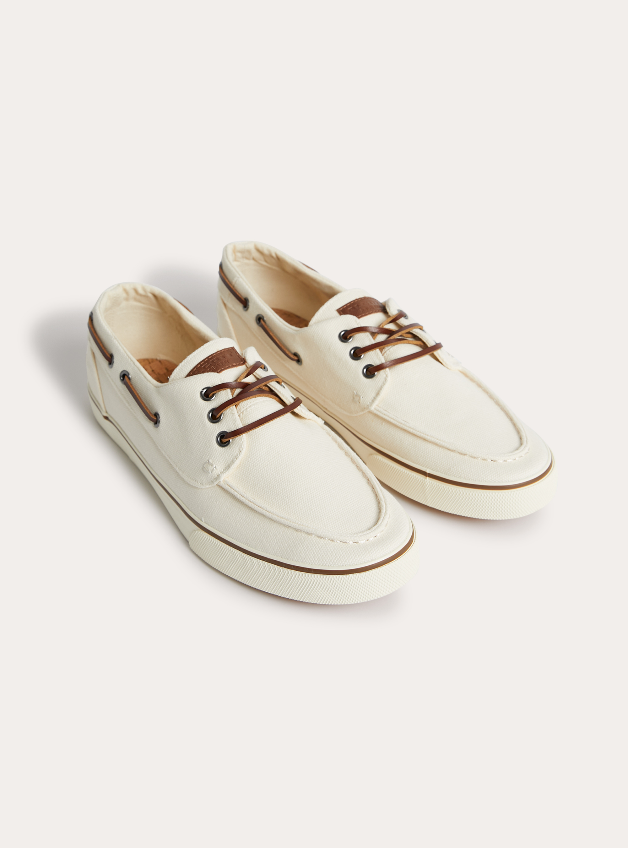 Casual Canvas Boat Shoes, BG3 BEIGE LIGHT