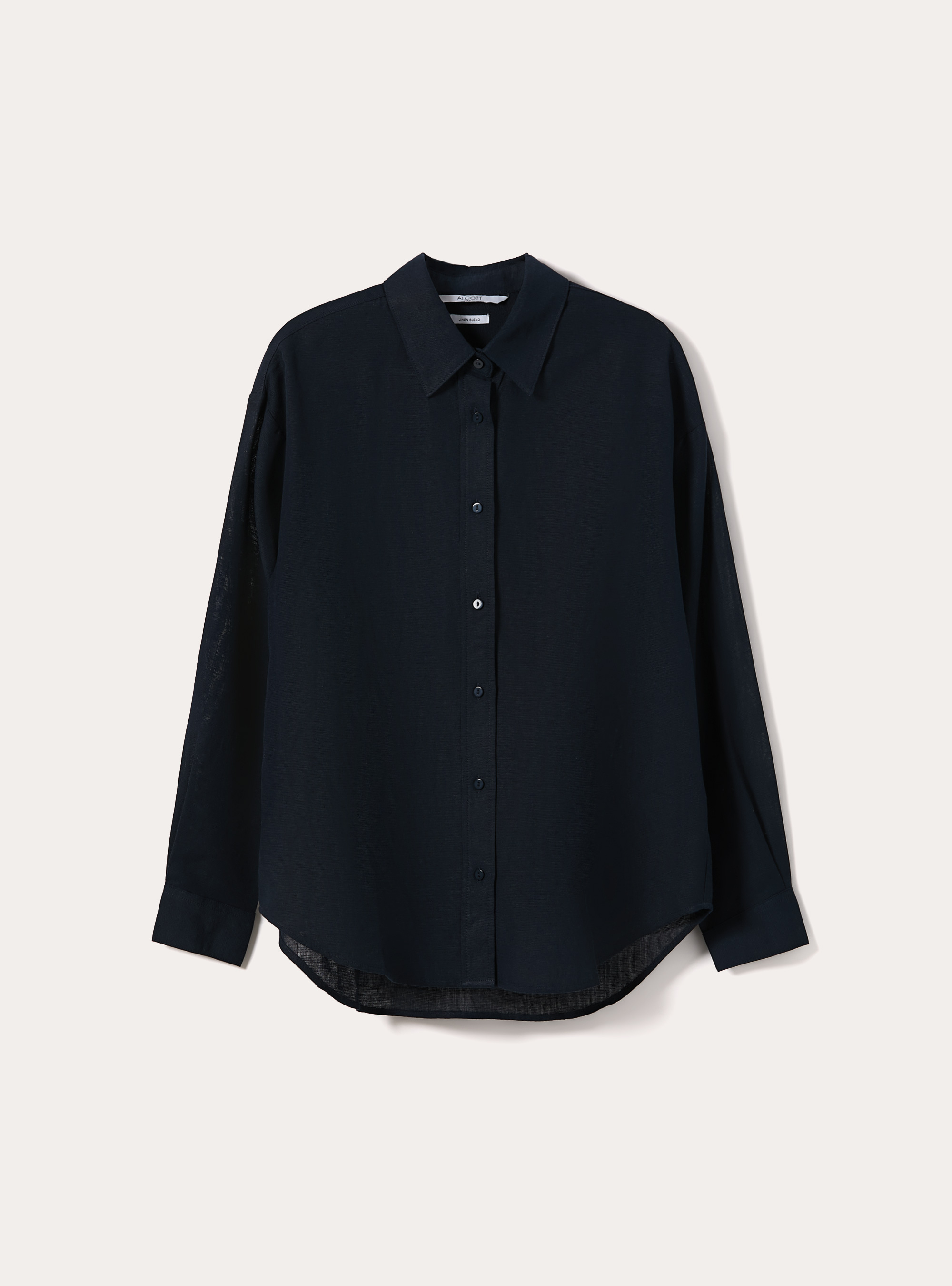 Hemd aus Leinenmischgewebe, NA1 NAVY DARK