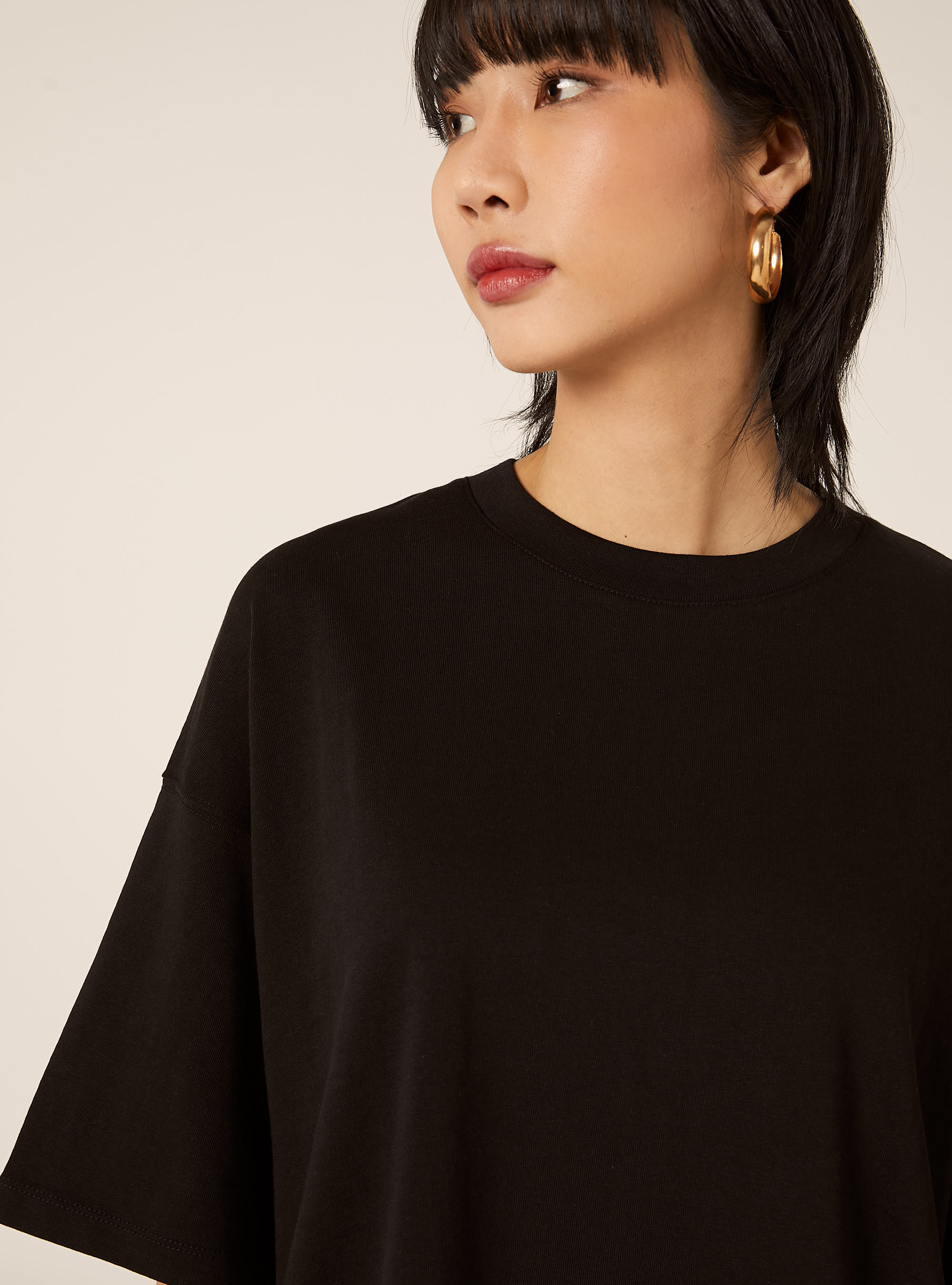 Maglietta basic boxy fit, NERO