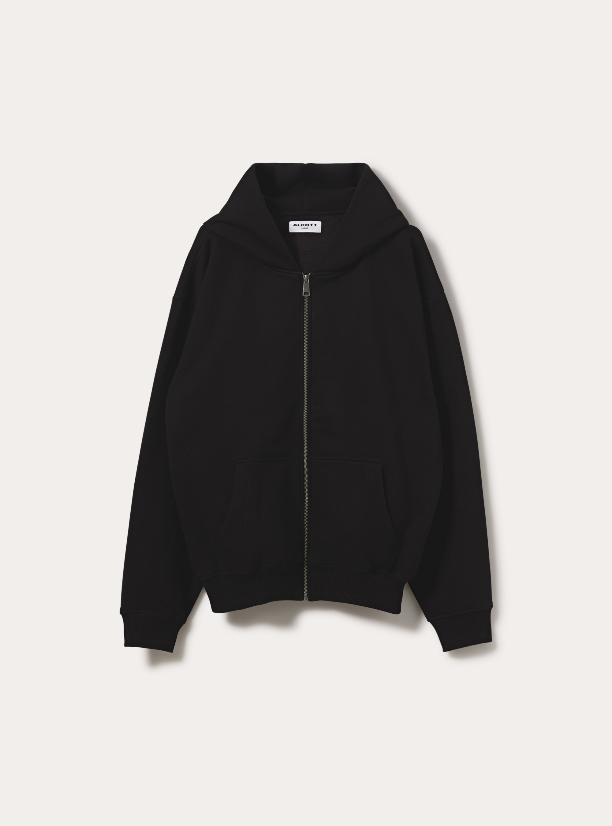 Sweat &agrave; capuche zipp&eacute; coupe boxy, BK1 BLACK