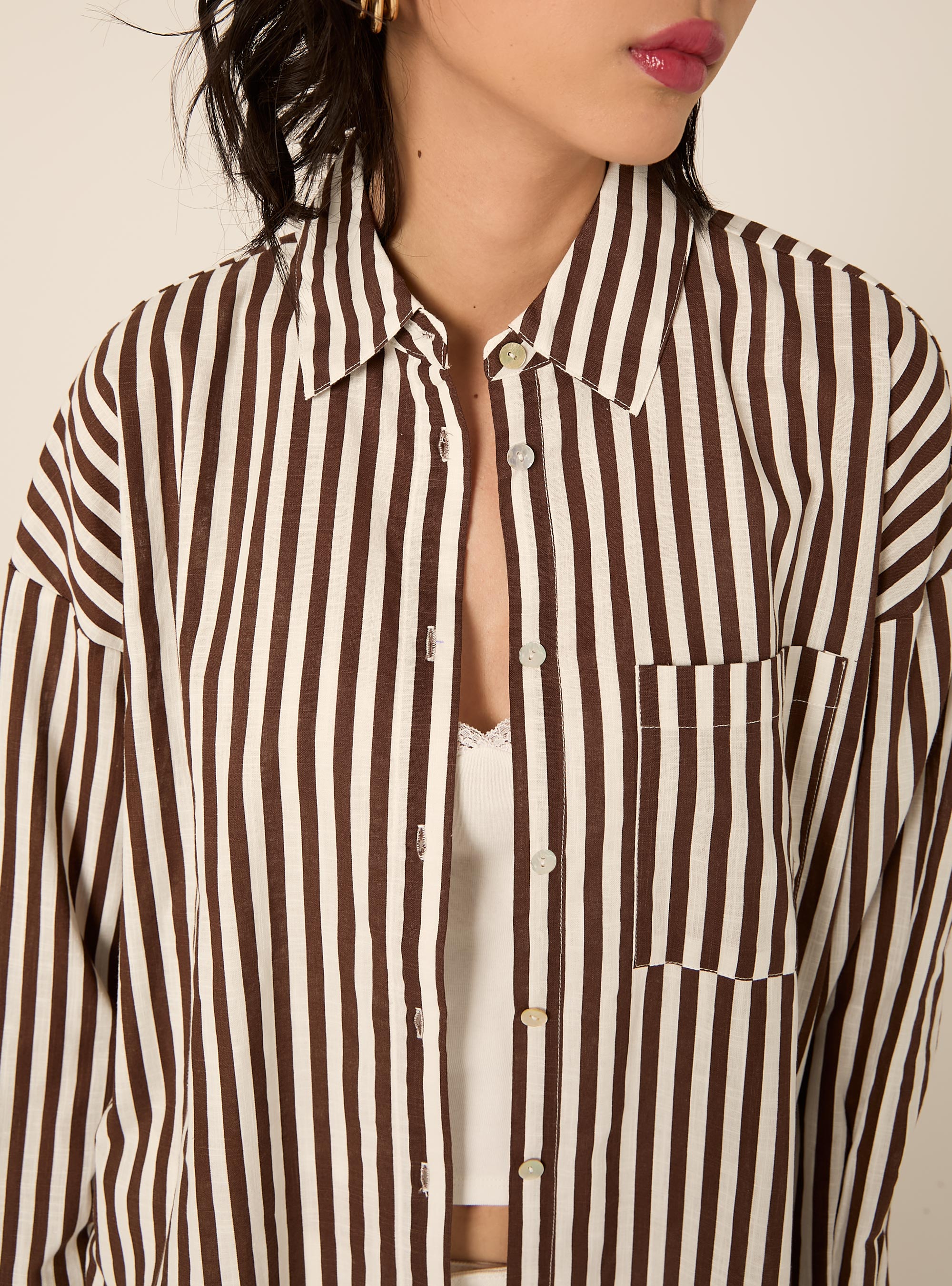 Oversized Shirt with Pocket, MULTICOLOR